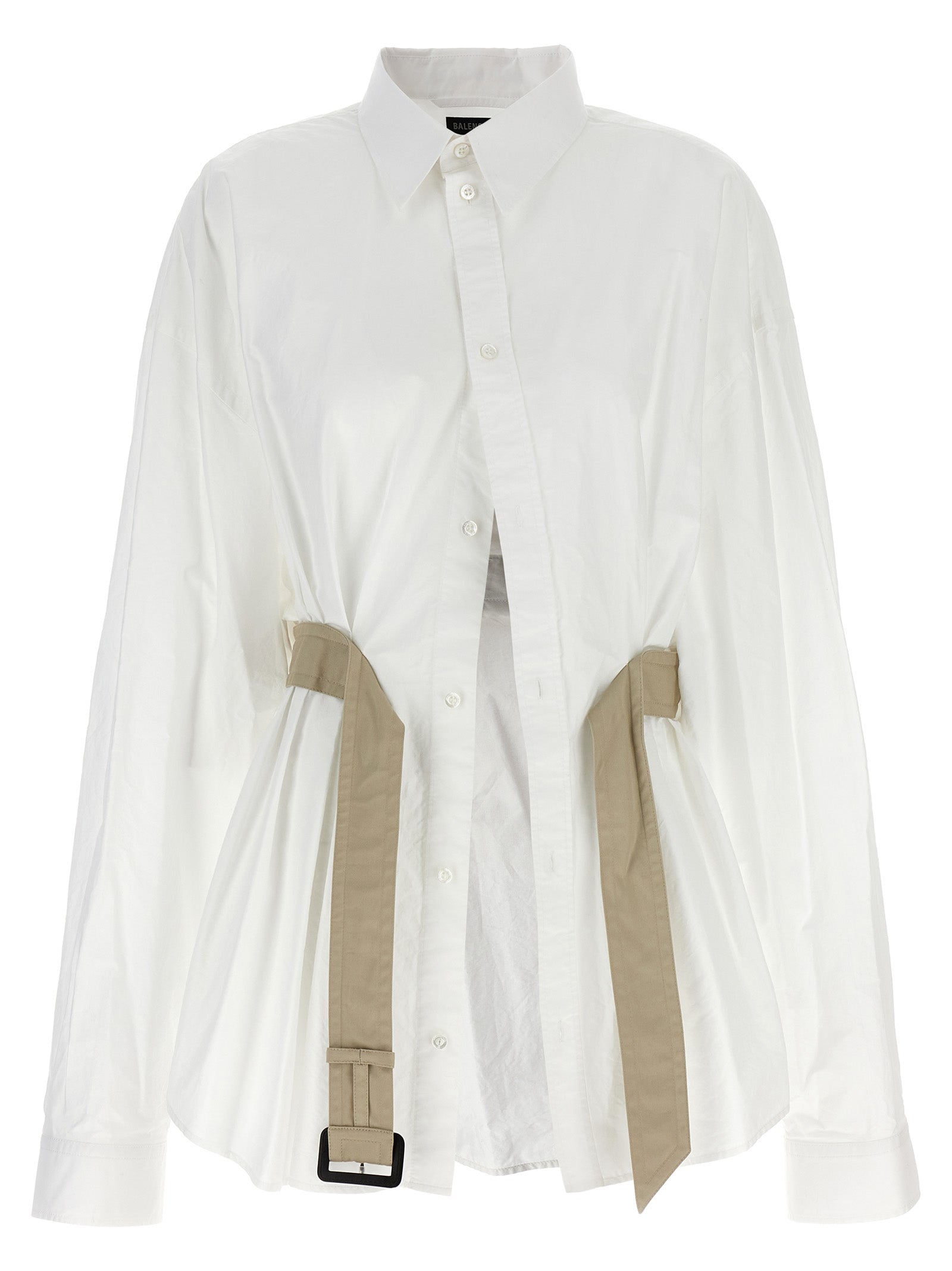 Balenciaga Crinkled Textured Structured Pleated Blouse