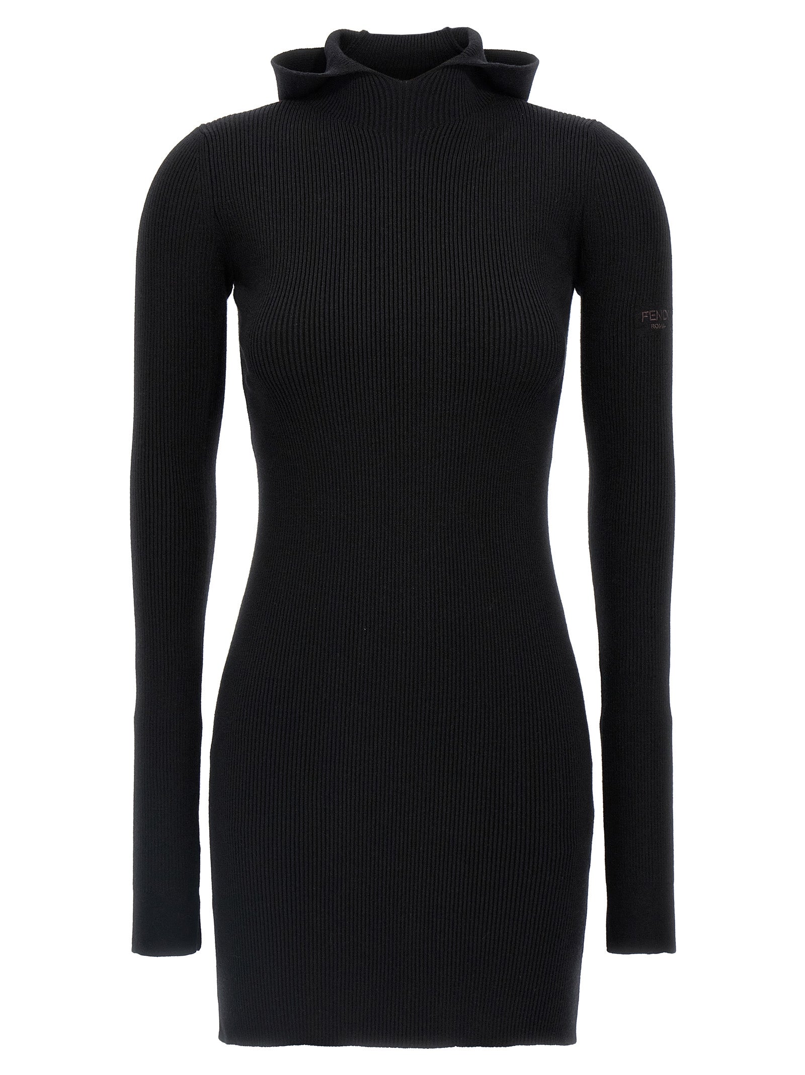 Fendi Ribbed Hooded Dress
