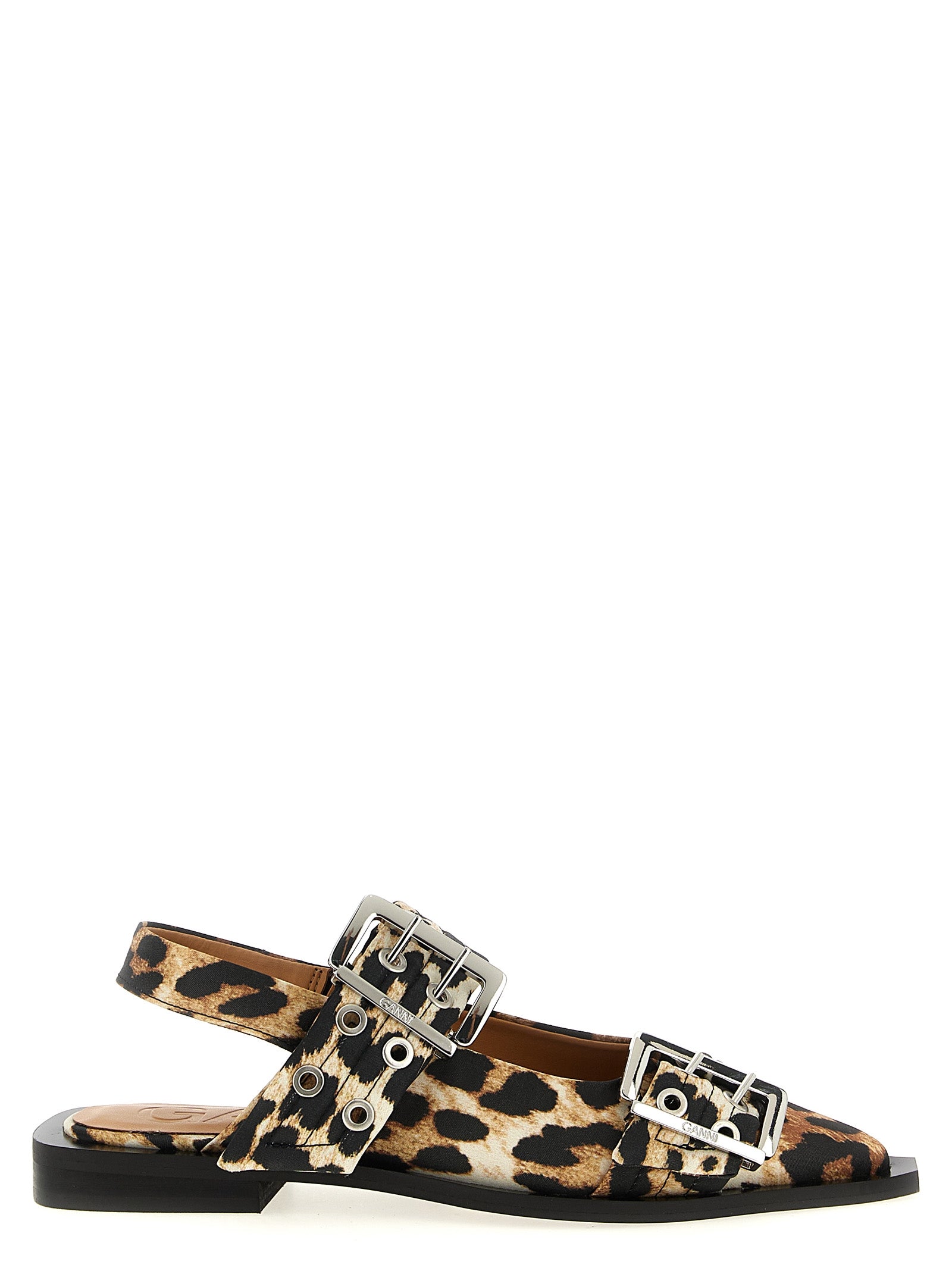 Ganni Exquisitely Architectural Buckle Ballet Flats