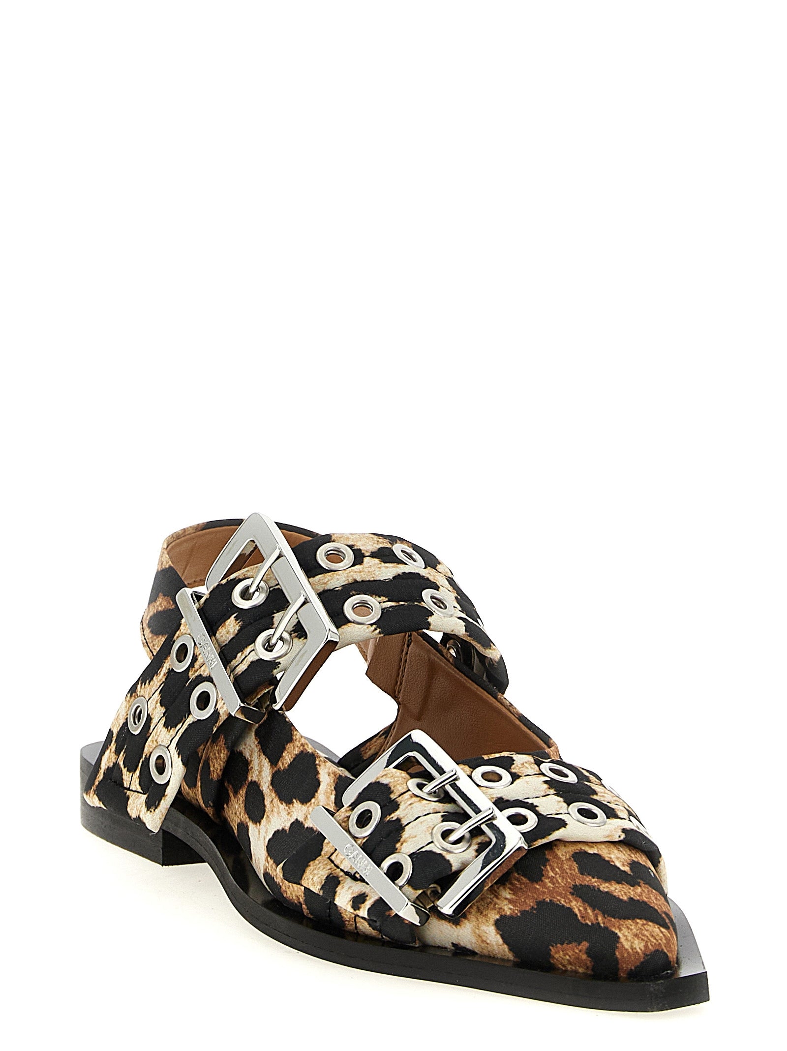 Ganni Exquisitely Architectural Buckle Ballet Flats
