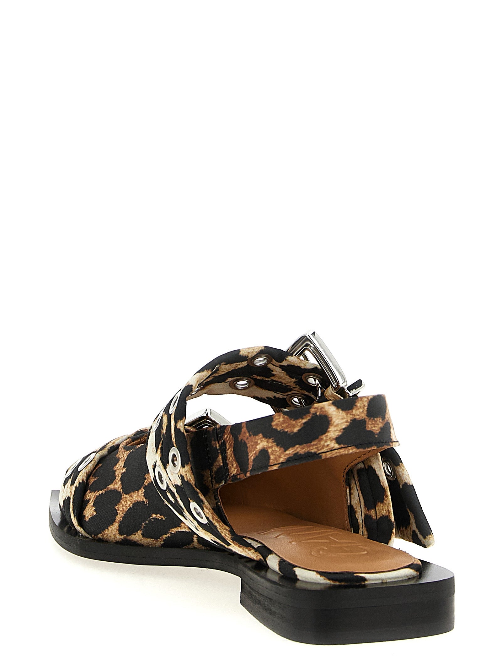 Ganni Exquisitely Architectural Buckle Ballet Flats