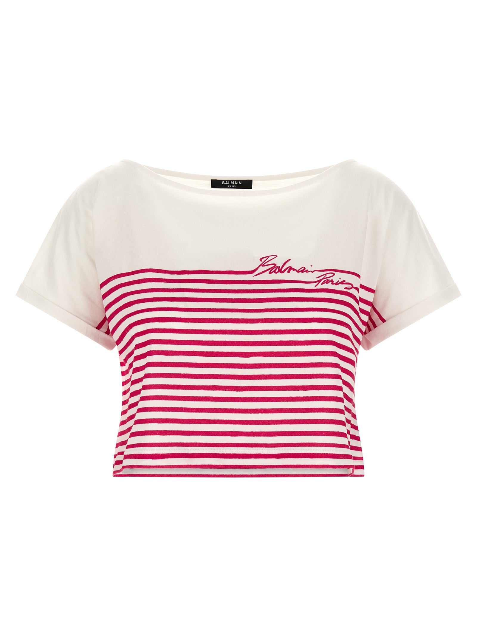 Balmain Marinière Cropped T-Shirt