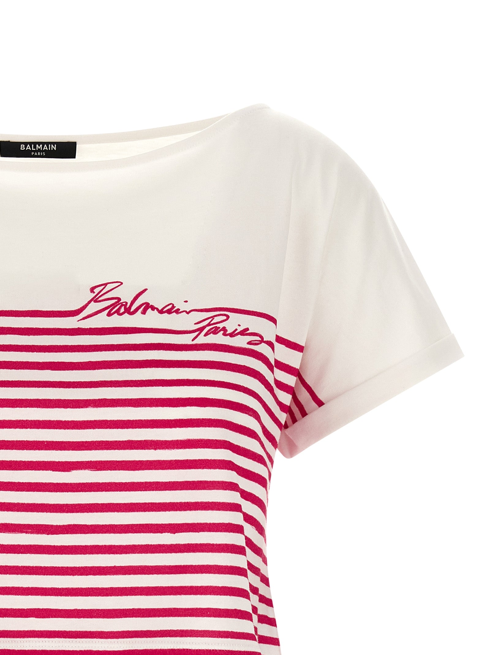 Balmain Marinière Cropped T-Shirt