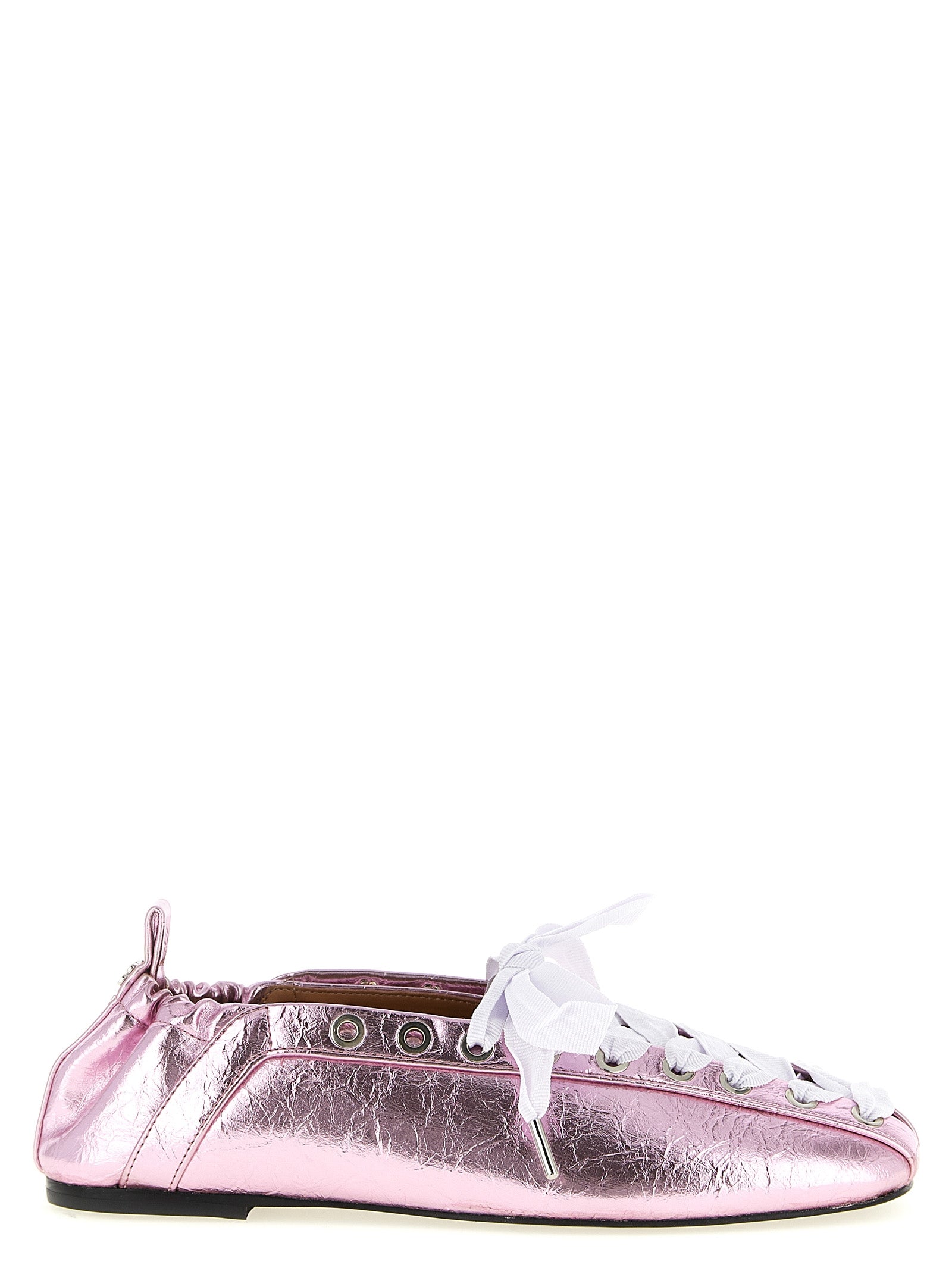 Ganni Lace-Up Ballet Flats International Collection