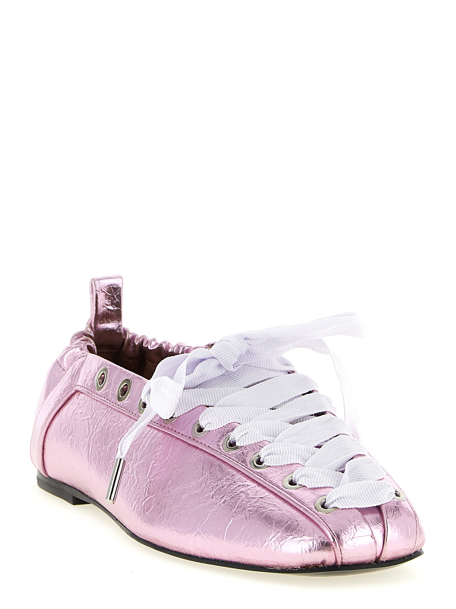 Ganni Lace-Up Ballet Flats International Collection