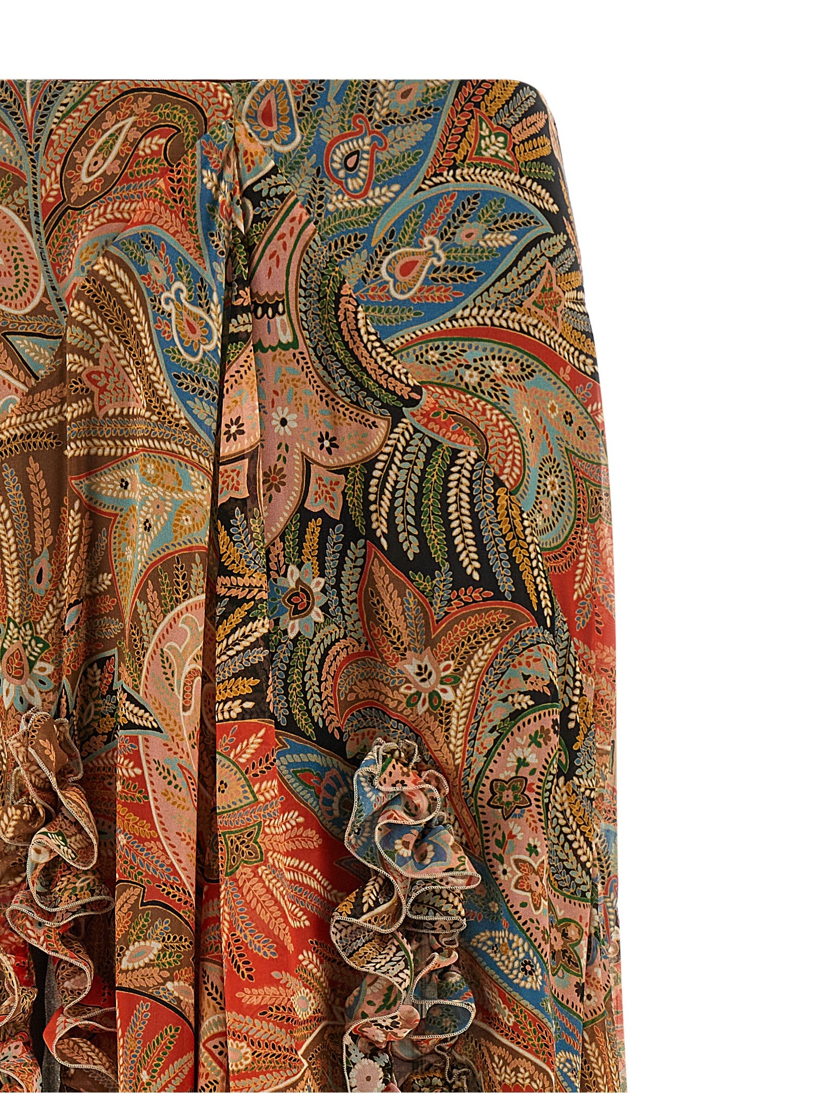 Etro PaisleyFoliage Extravagant Botanical Patterned Skirt
