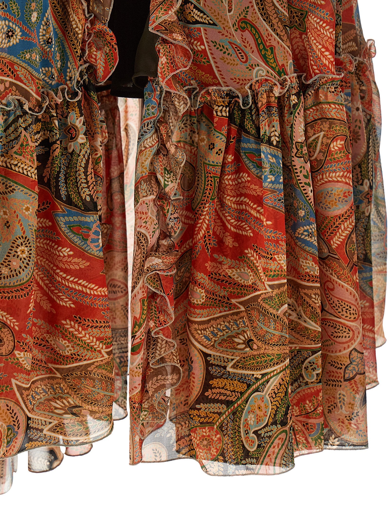 Etro PaisleyFoliage Extravagant Botanical Patterned Skirt