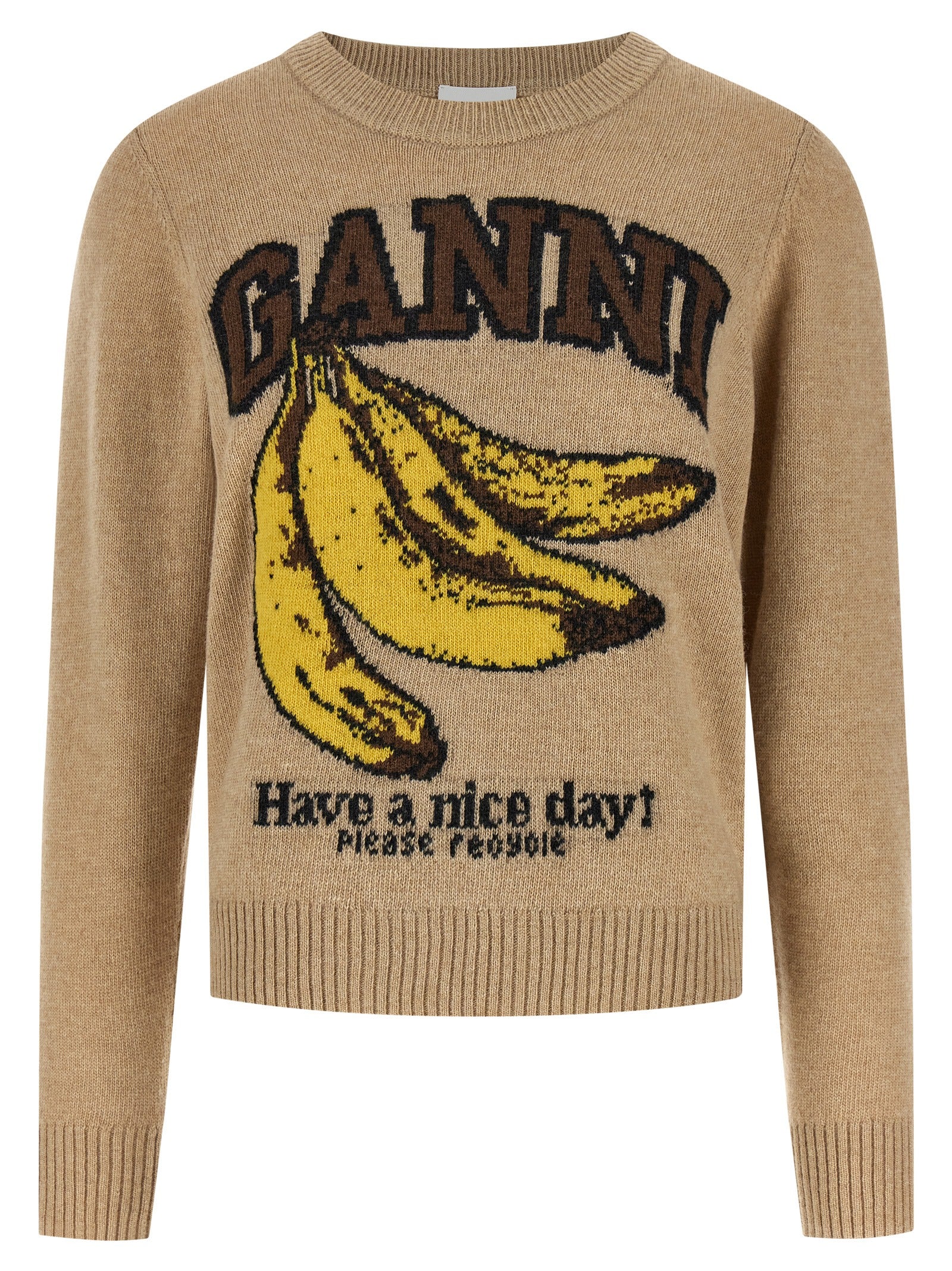 Ganni Banane Graphic Knitwear Ornamentation Cardigan