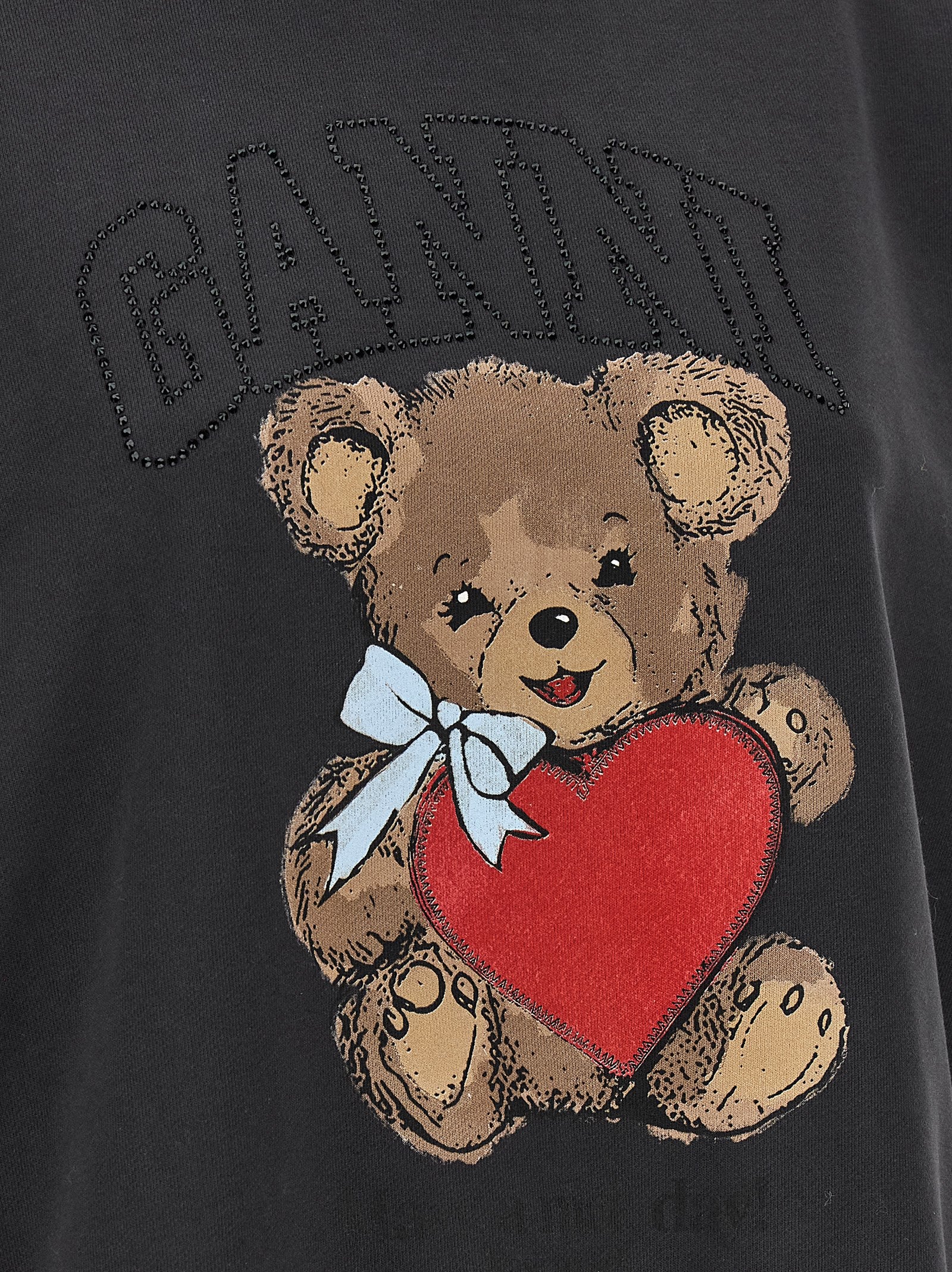 Ganni Orso Embellishment Rhinestone Logo Sweatshirt