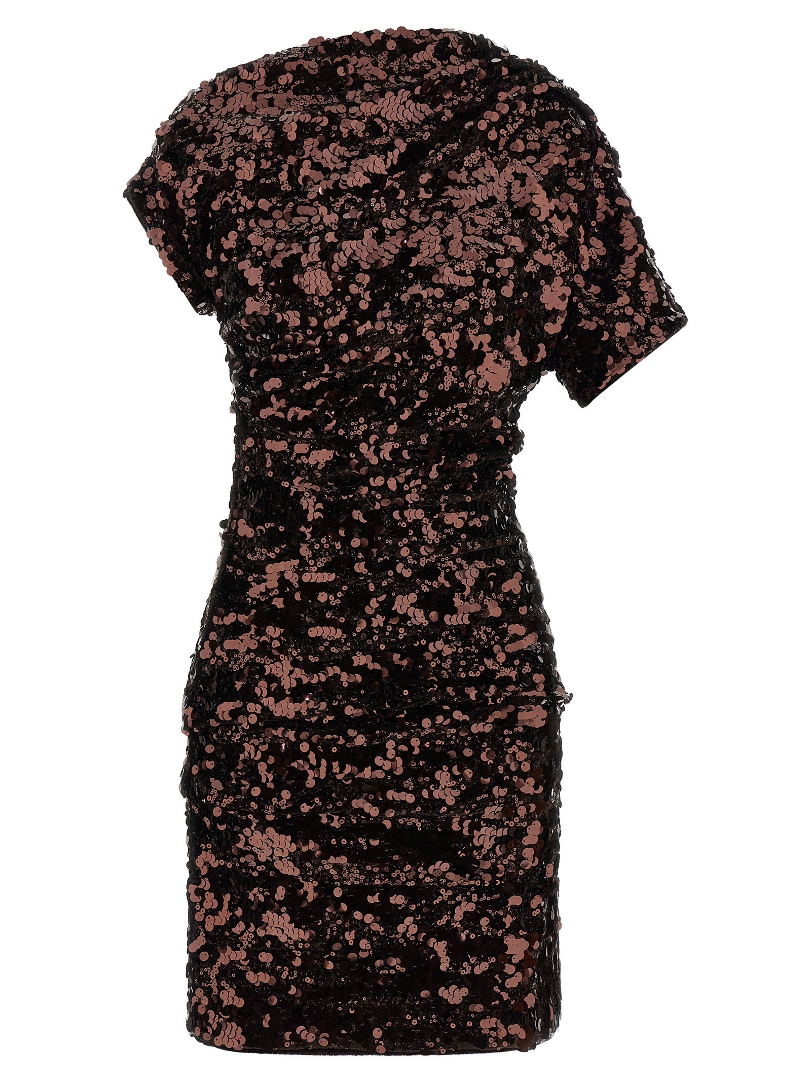 Ganni Asymmetrical Neckline Draped Silhouette Dress