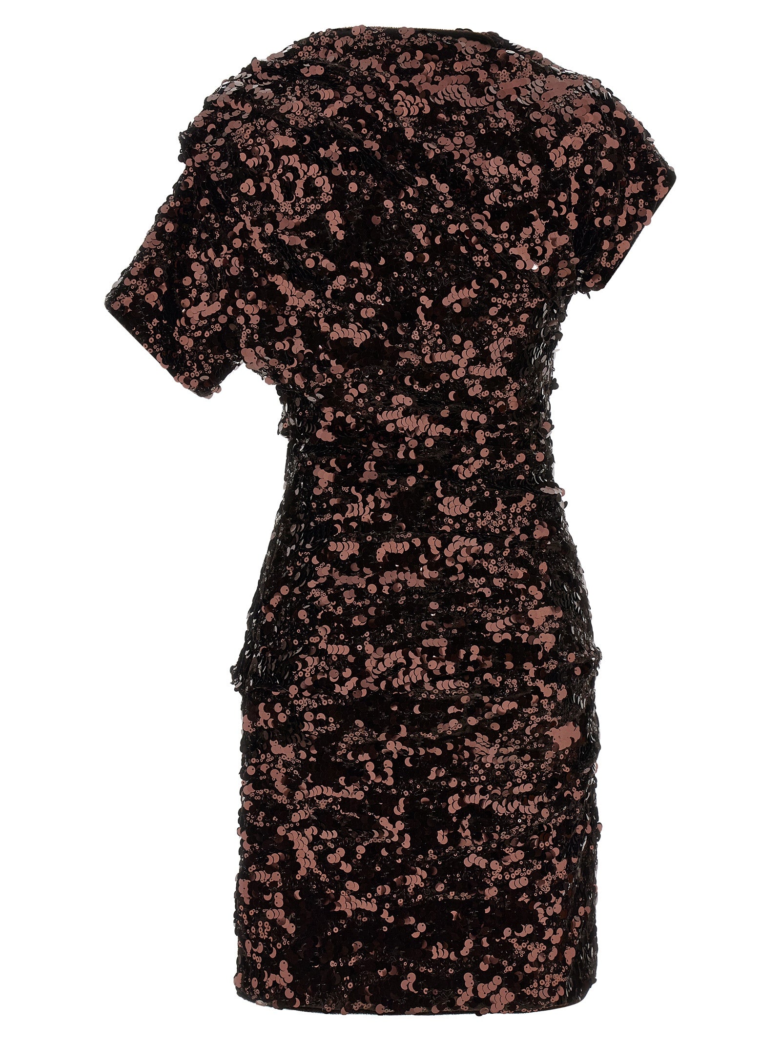 Ganni Asymmetrical Neckline Draped Silhouette Dress