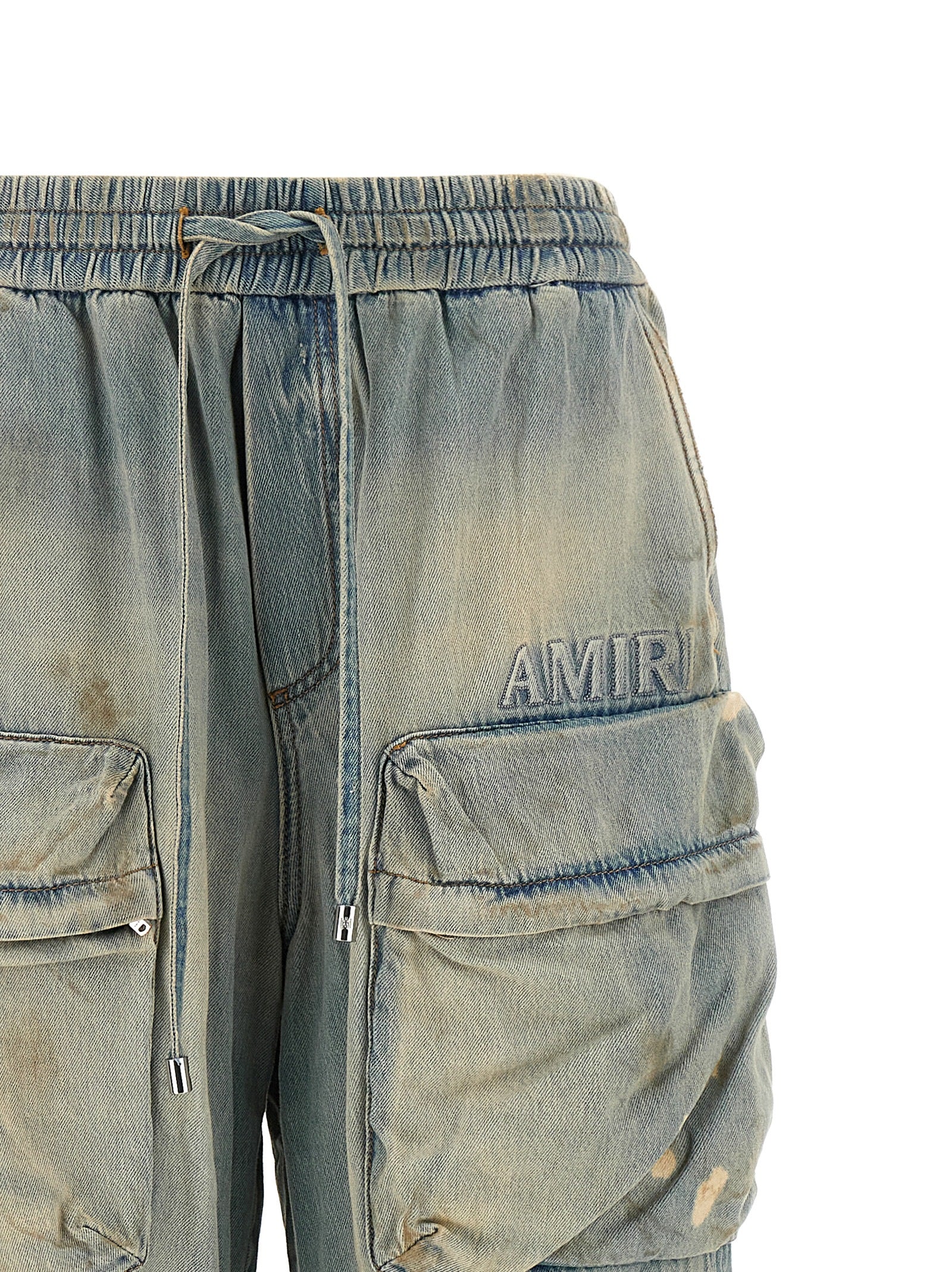 Amiri Distressed Wide Leg Jeans