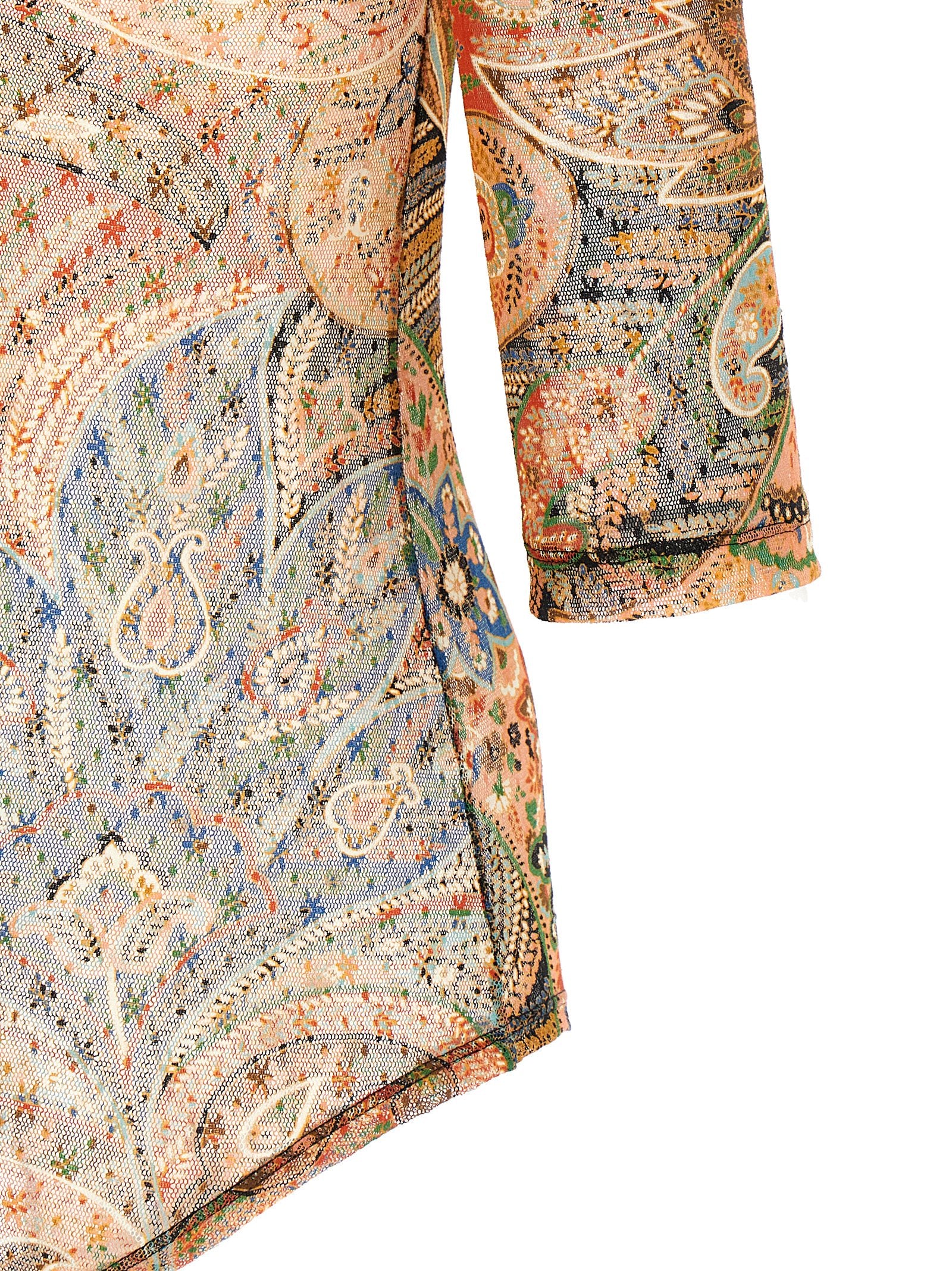 Etro Paisley Foliage Embroidered Printwork Bodysuit