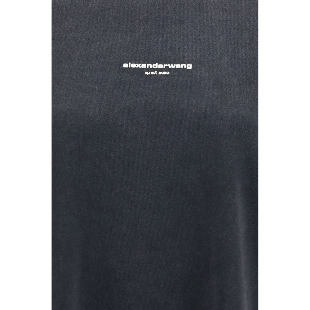 Alexander Wang Logo Crewneck Long-Sleeve Sweatshirt