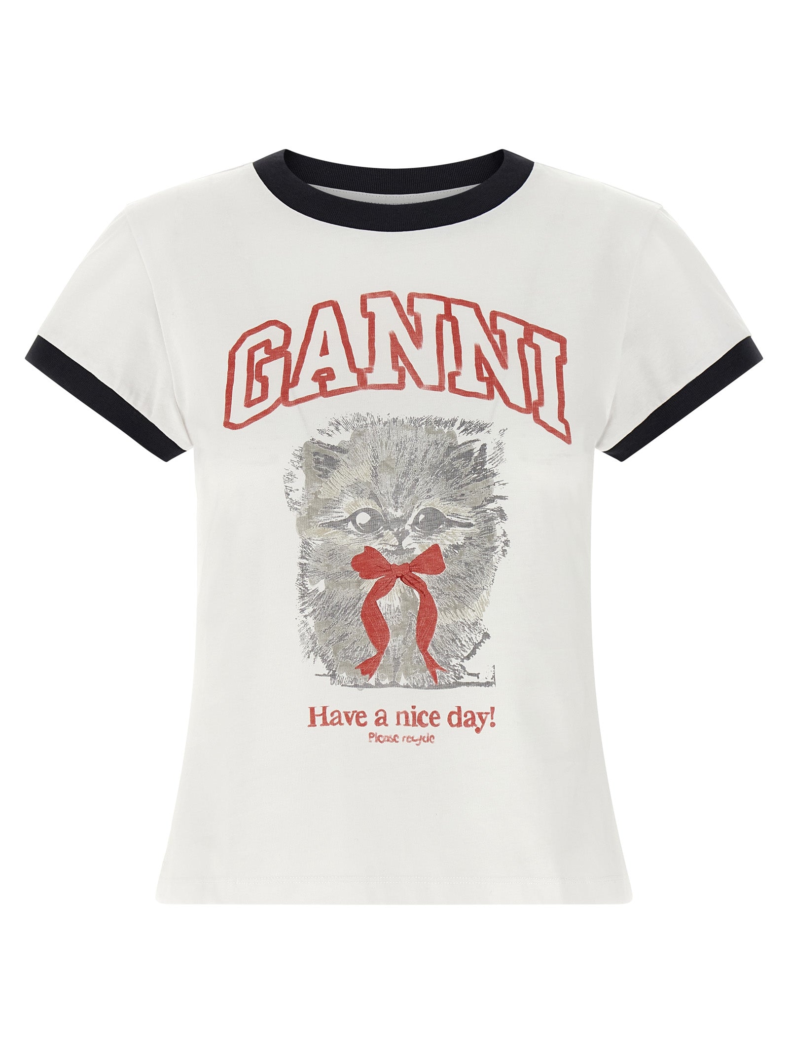 Ganni Heritage Inspired Graphic T Shirt