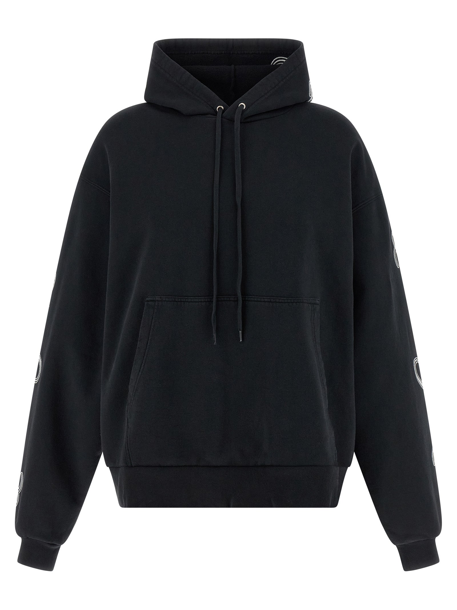 Balenciaga Cursive Embroidered Logo Drawstring Hoodie