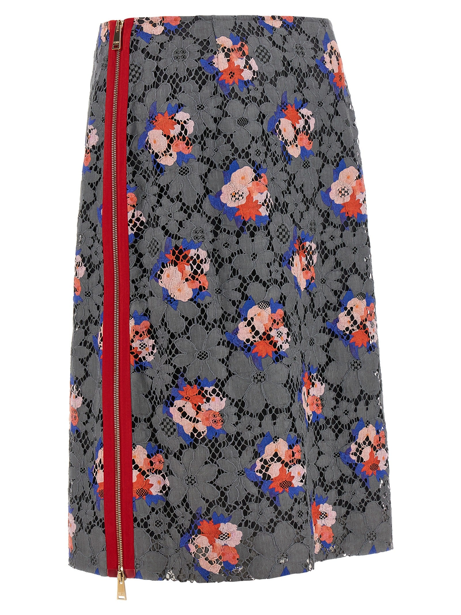 Fendi Bouquet Print Midi Skirt
