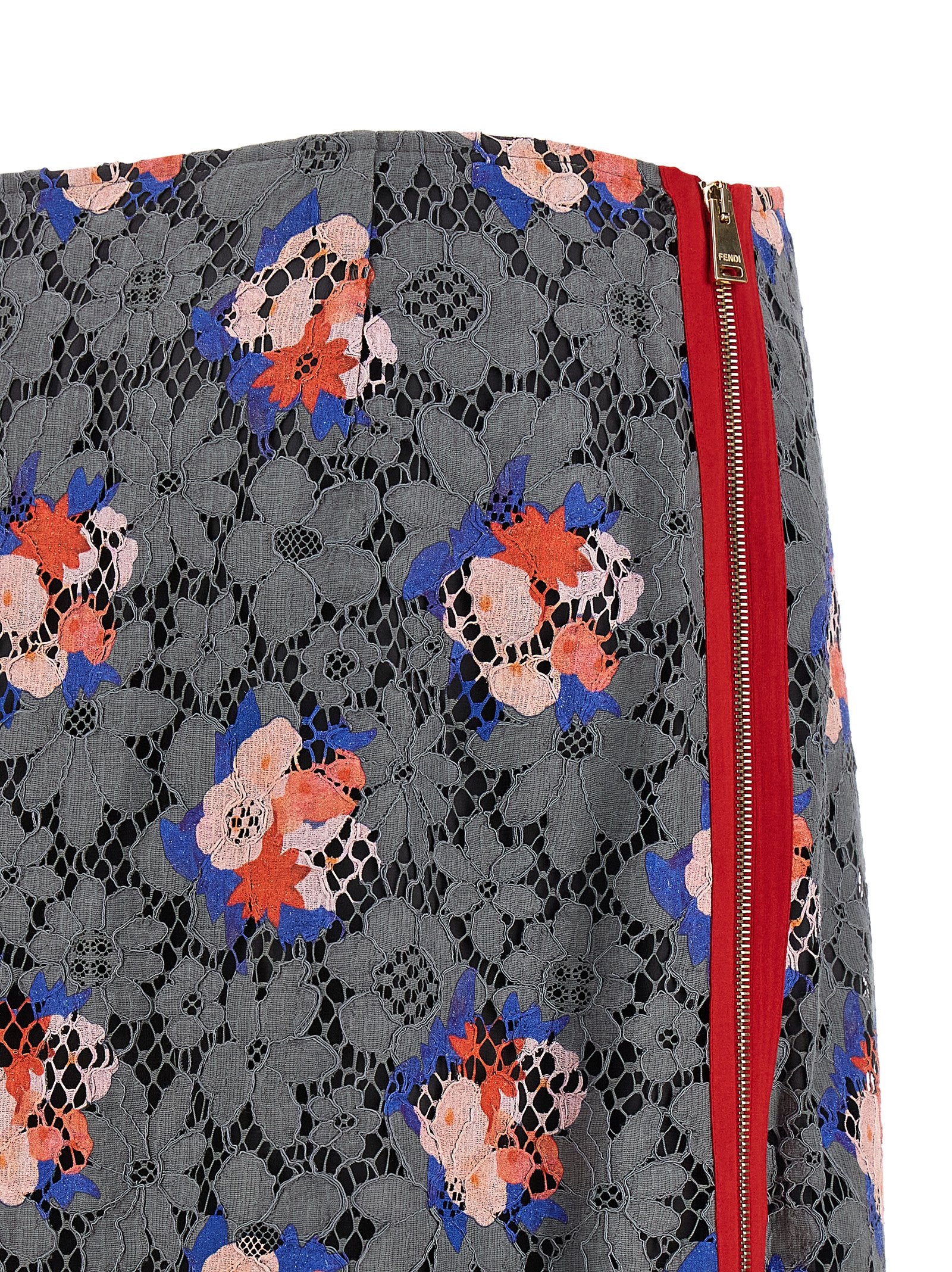 Fendi Bouquet Print Midi Skirt