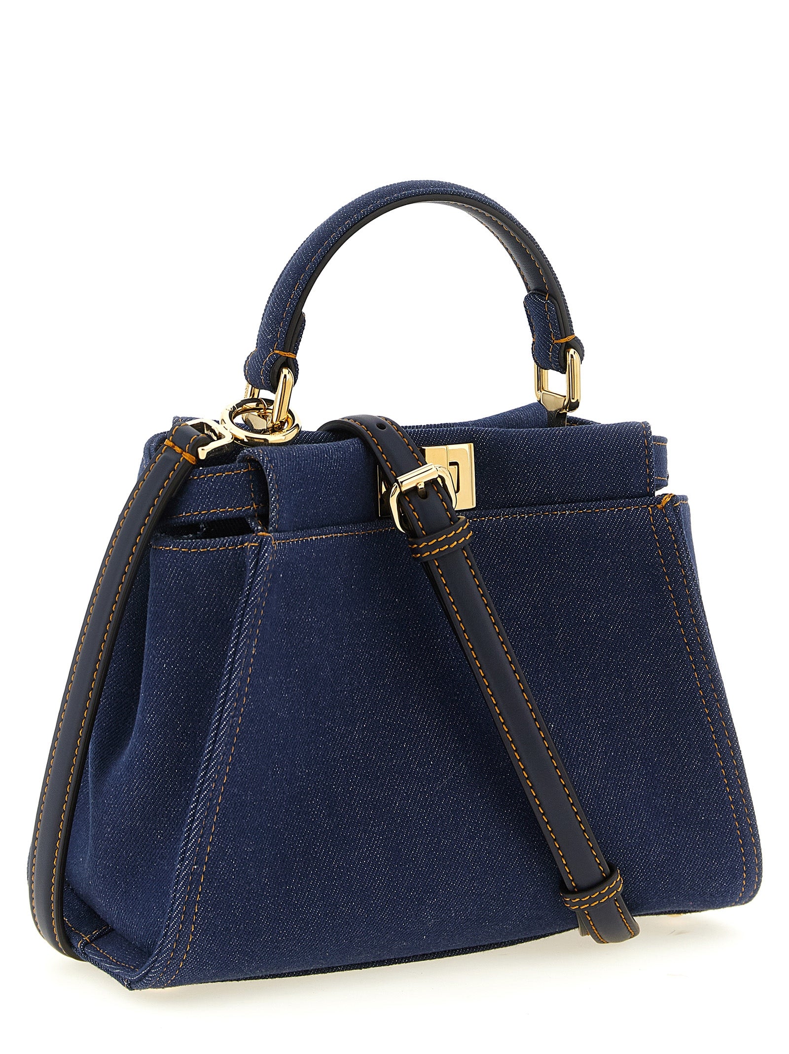 Fendi Peekaboo Mini Denim Handbag