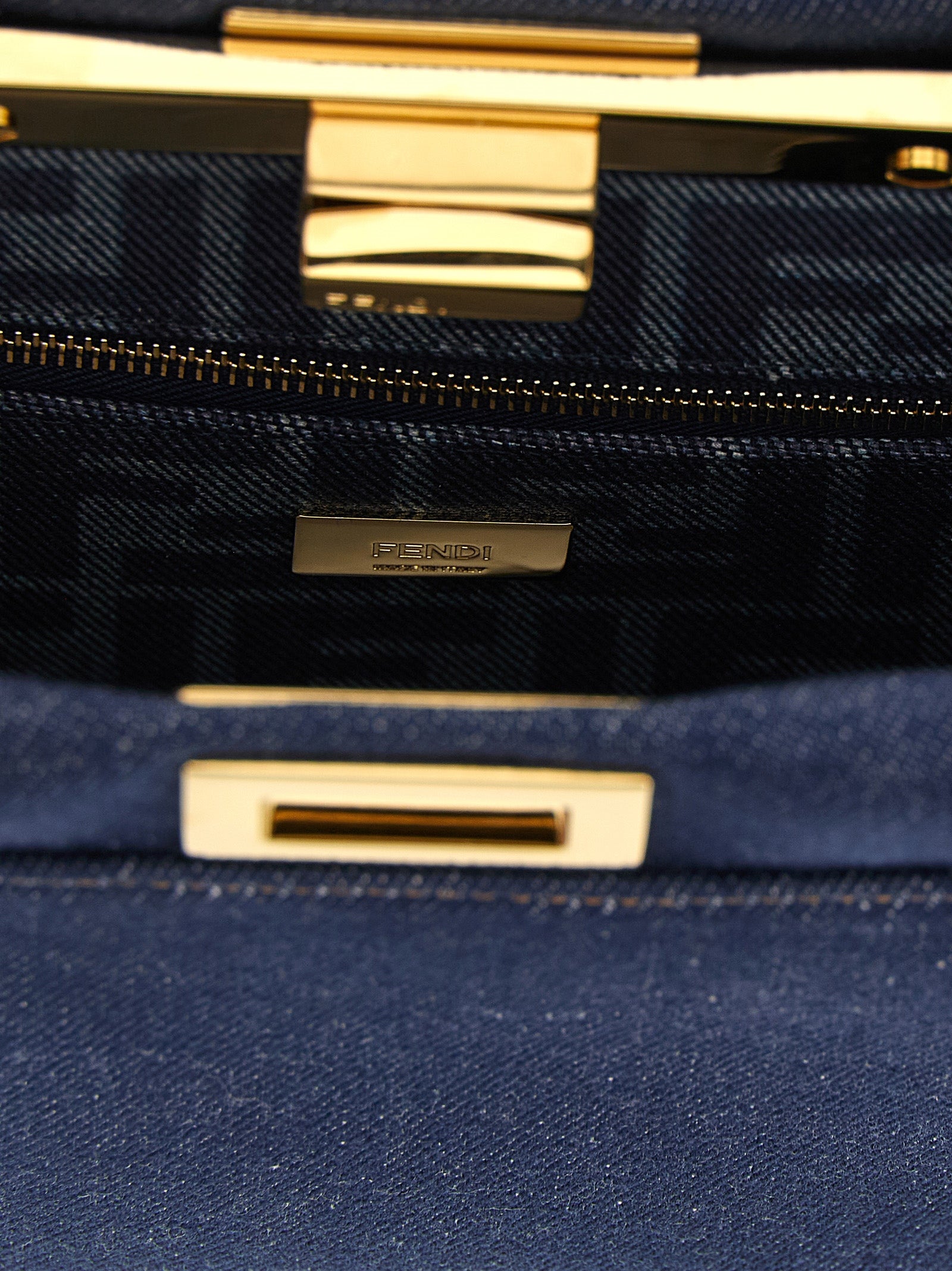 Fendi Peekaboo Mini Denim Handbag
