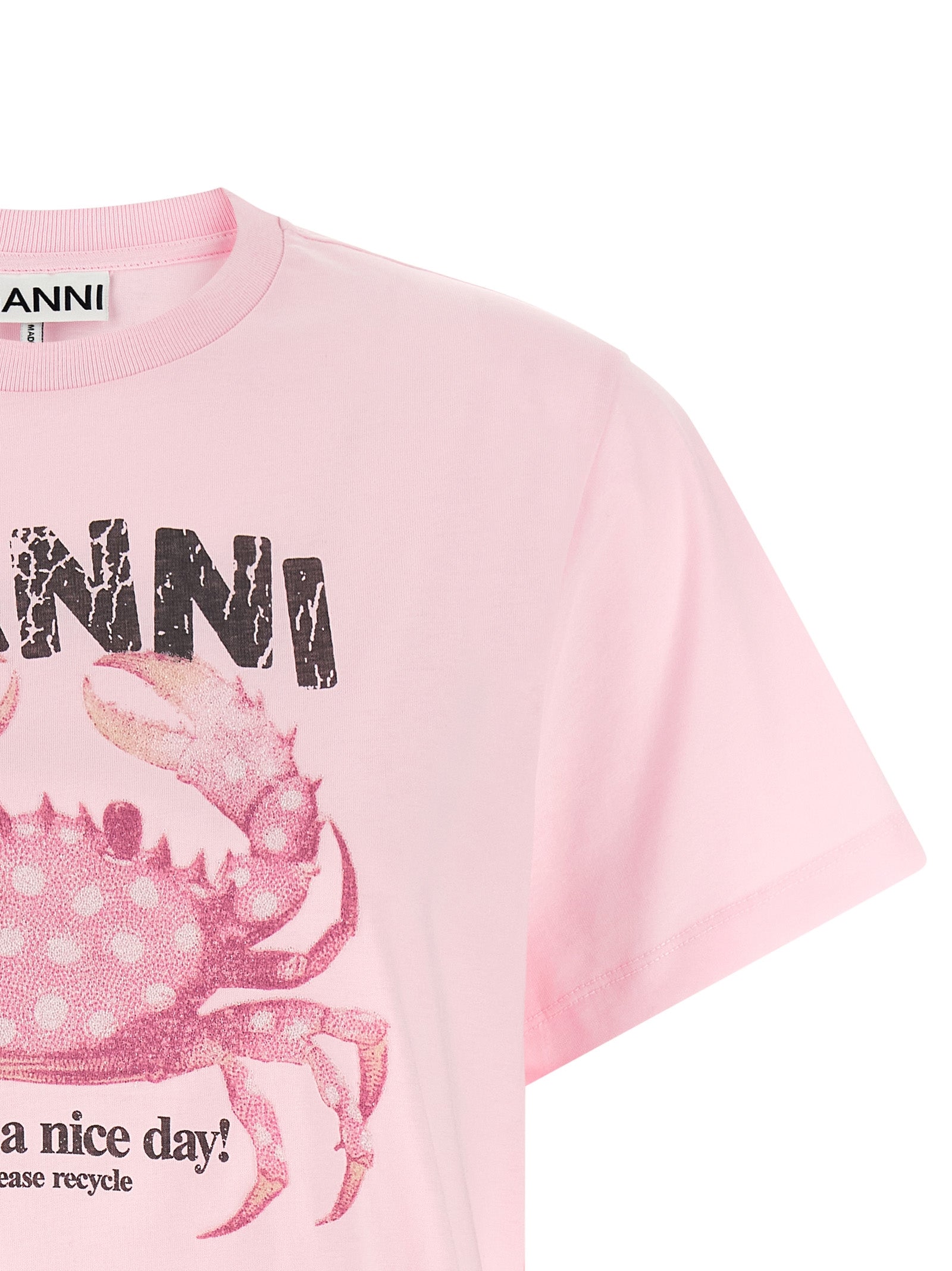 Ganni Multidimensional Crab Pictorial Print T-Shirt