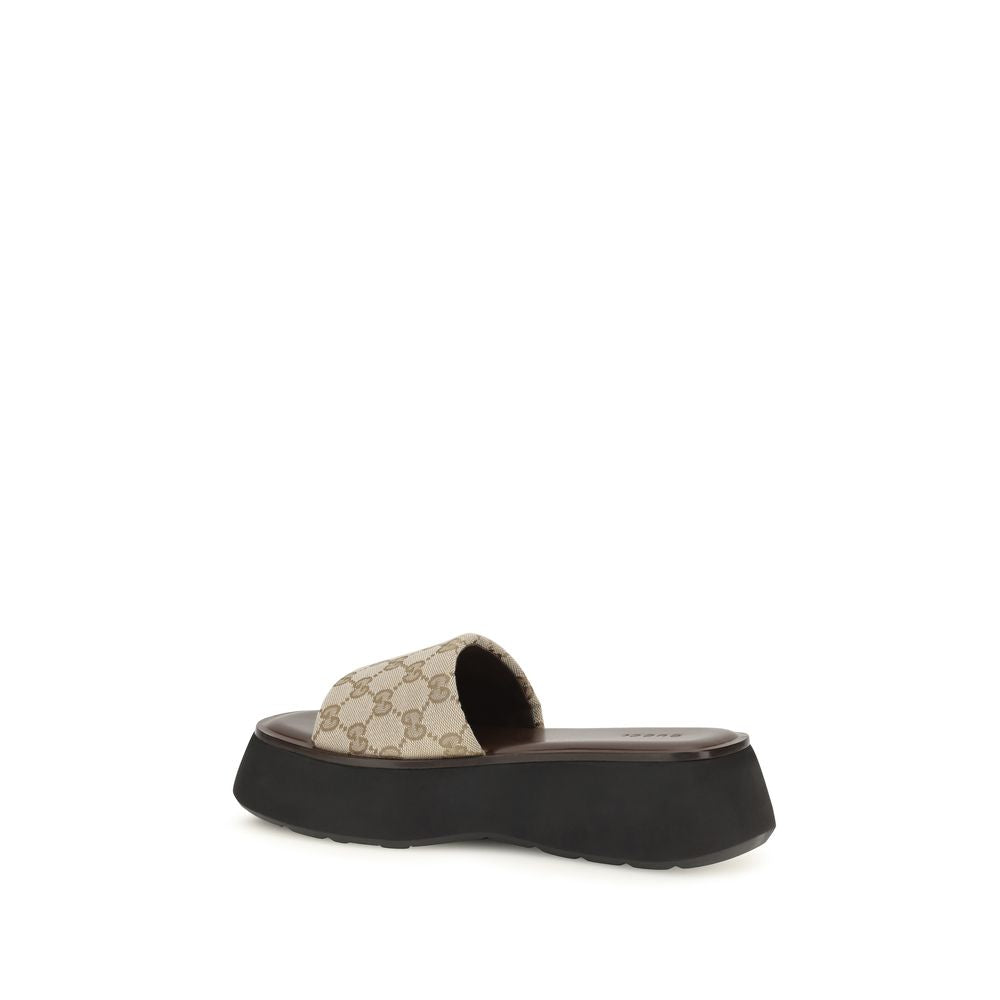 Gucci GG Canvas Platform Sandals