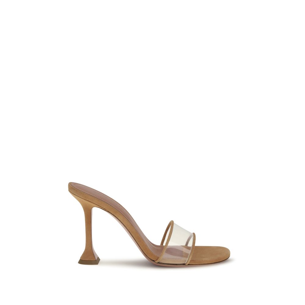Amina Muaddi Andreea Glass Mule Sandals