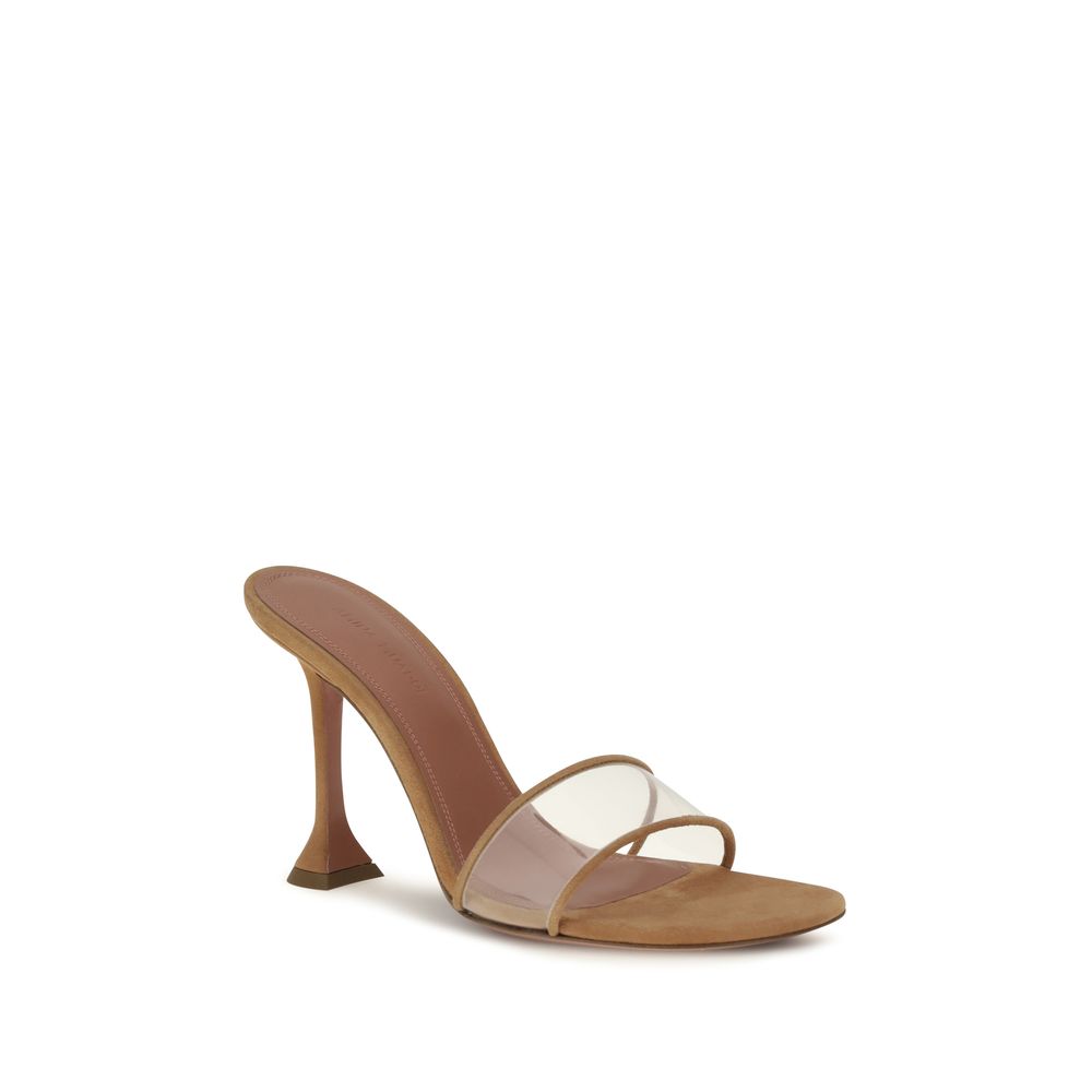 Amina Muaddi Andreea Glass Mule Sandals