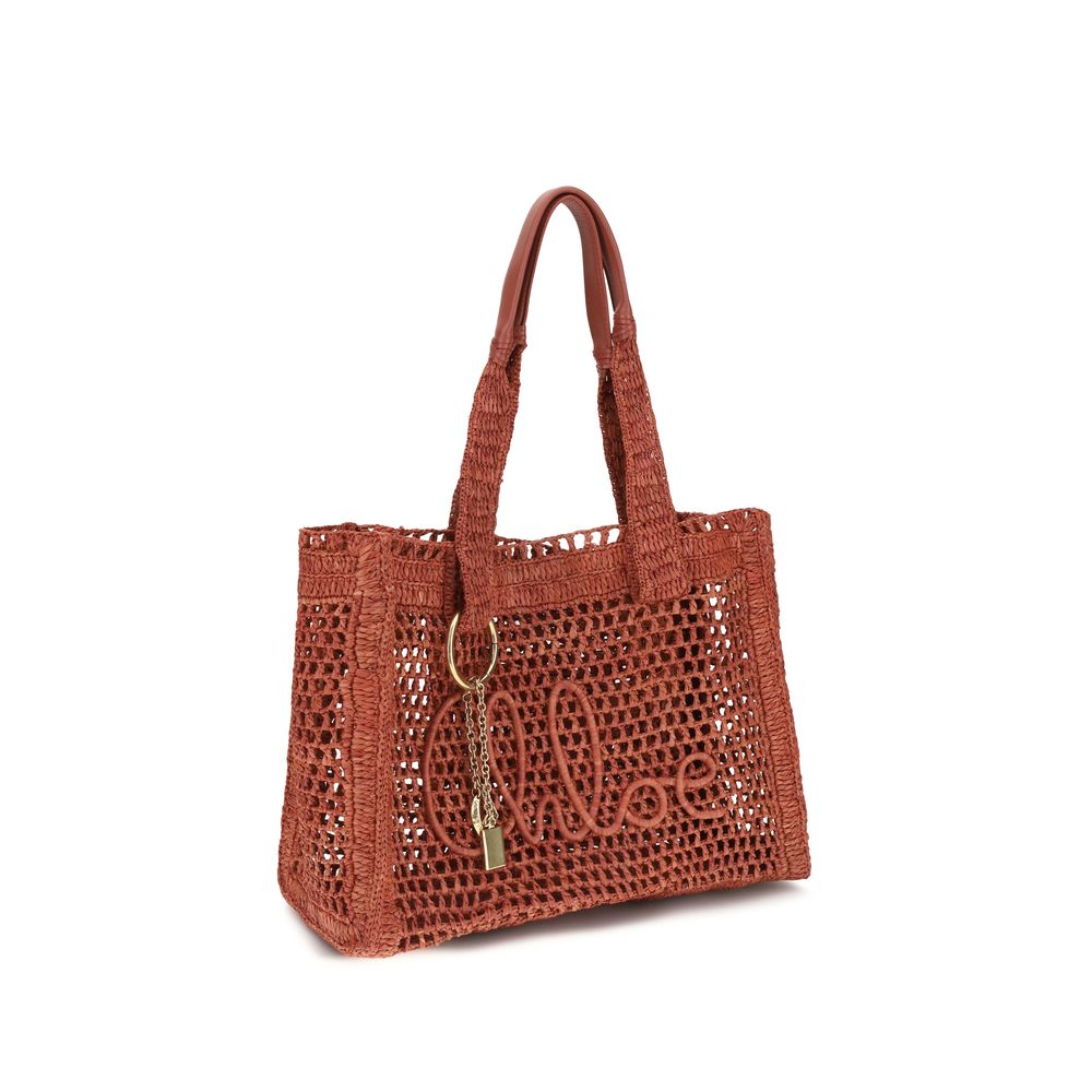 Chloé East-West Summer Banana Raffia Tote