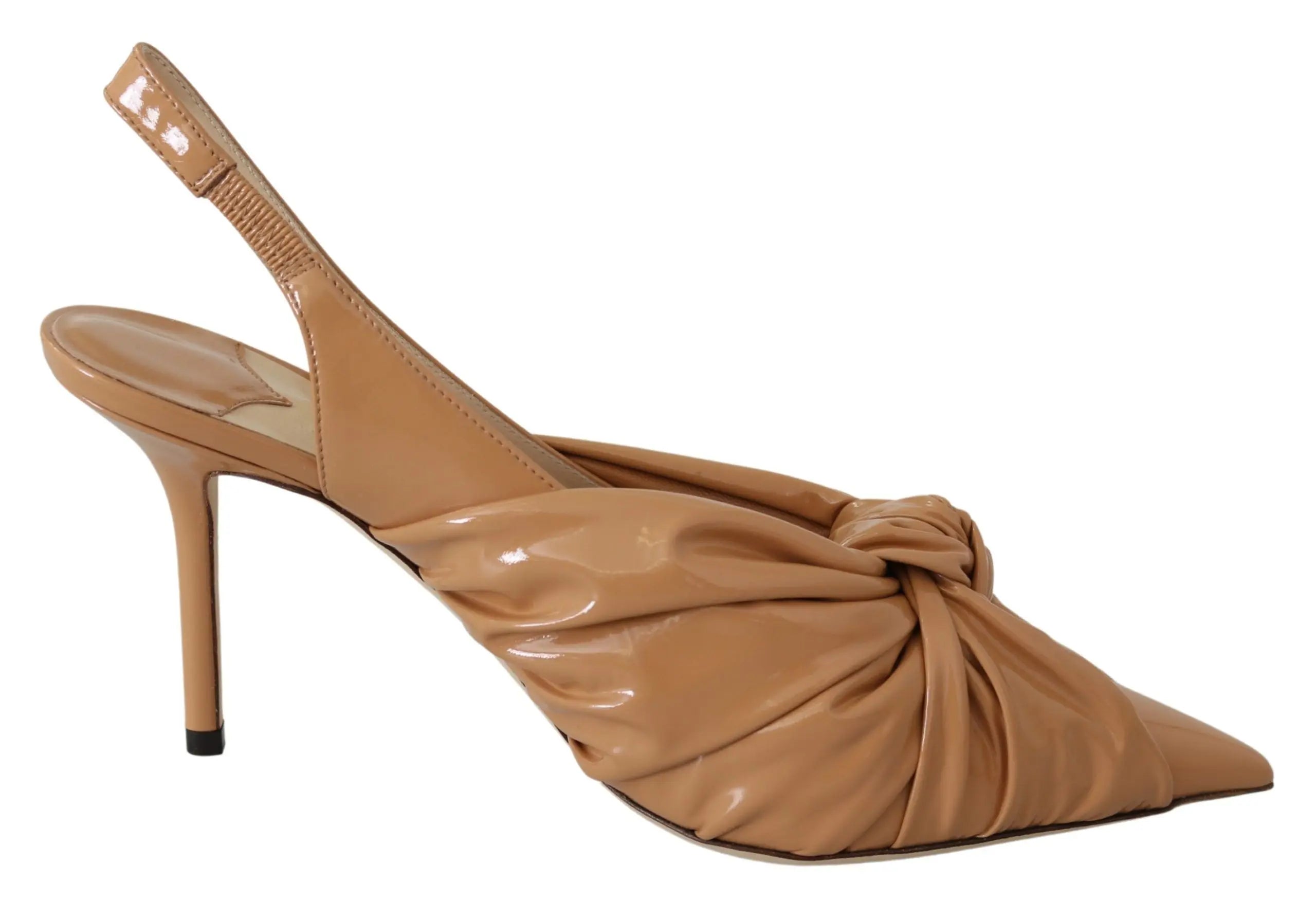 Jimmy Choo Annabell 85 Beige Patent Leather Pumps with Pointed Toe Jimmy Choo