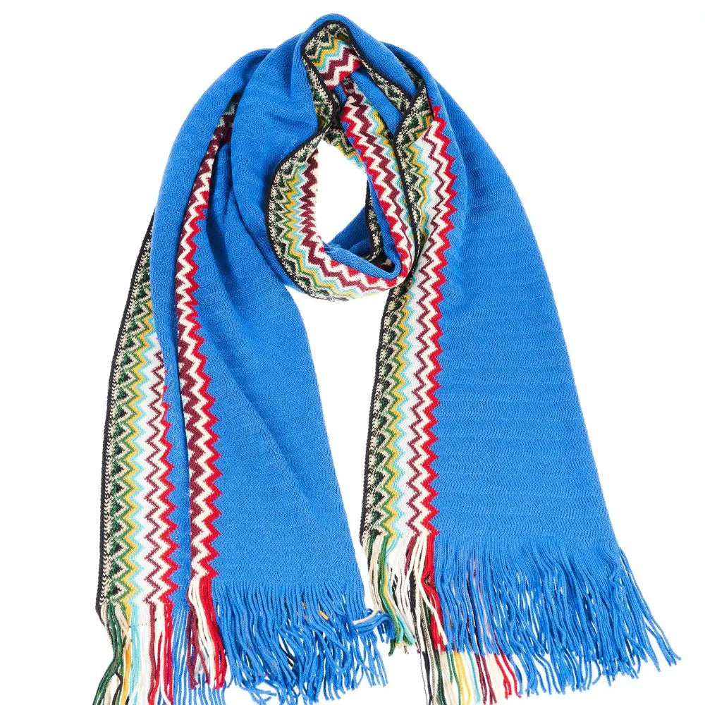 Missoni Blue Wool Men Scarf Missoni