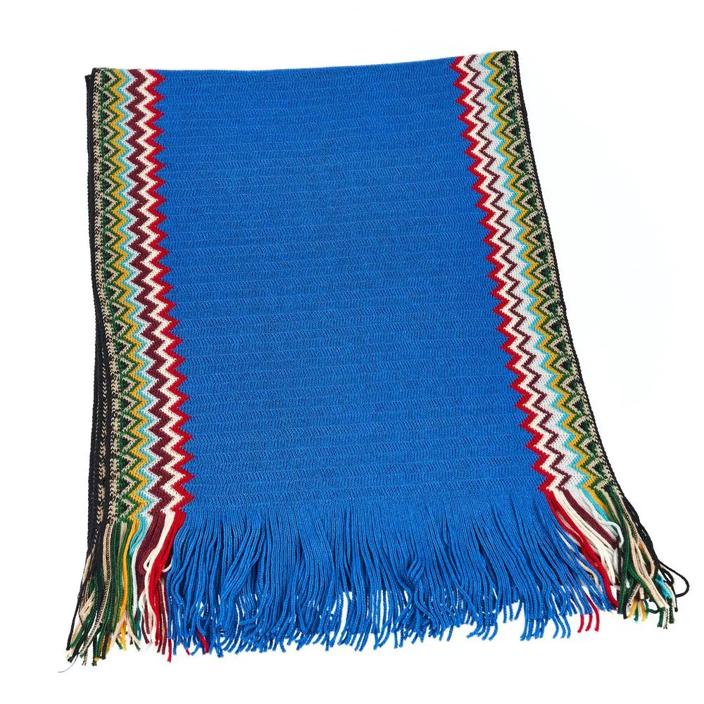 Missoni Blue Wool Men Scarf Missoni