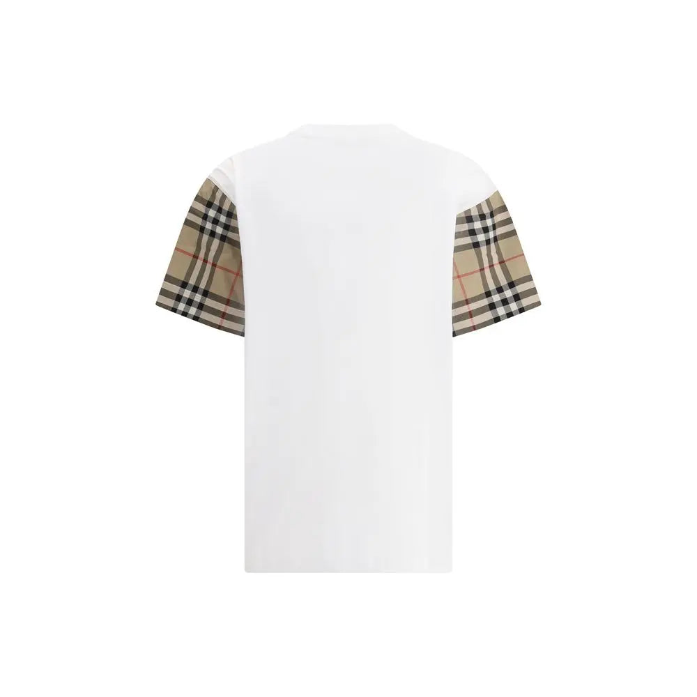 Burberry Cotton Check Archive Sleeve Oversize T-Shirt White Burberry