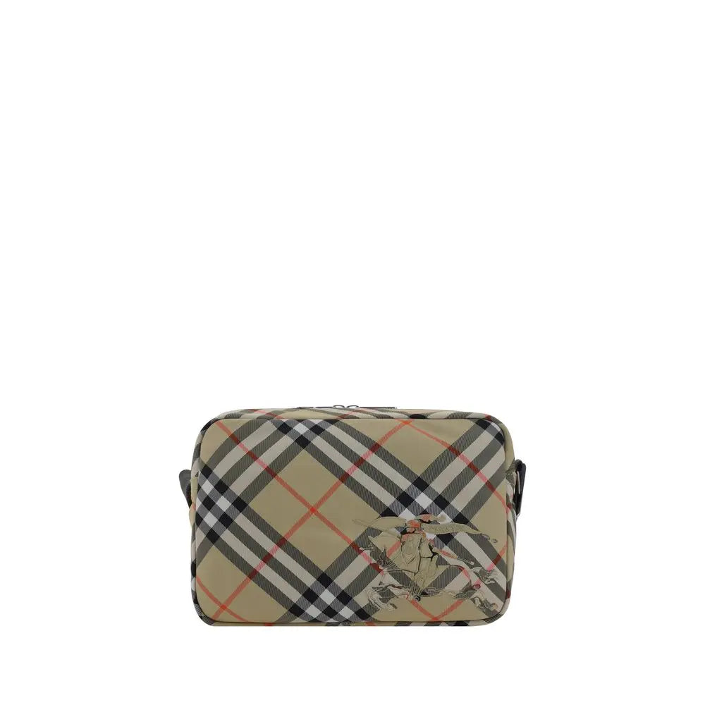 Burberry Shoulder Bag – Beige Polyester Check Burberry