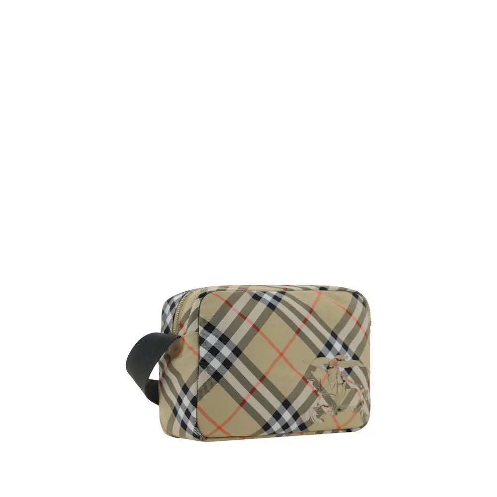 Burberry Shoulder Bag – Beige Polyester Check Burberry