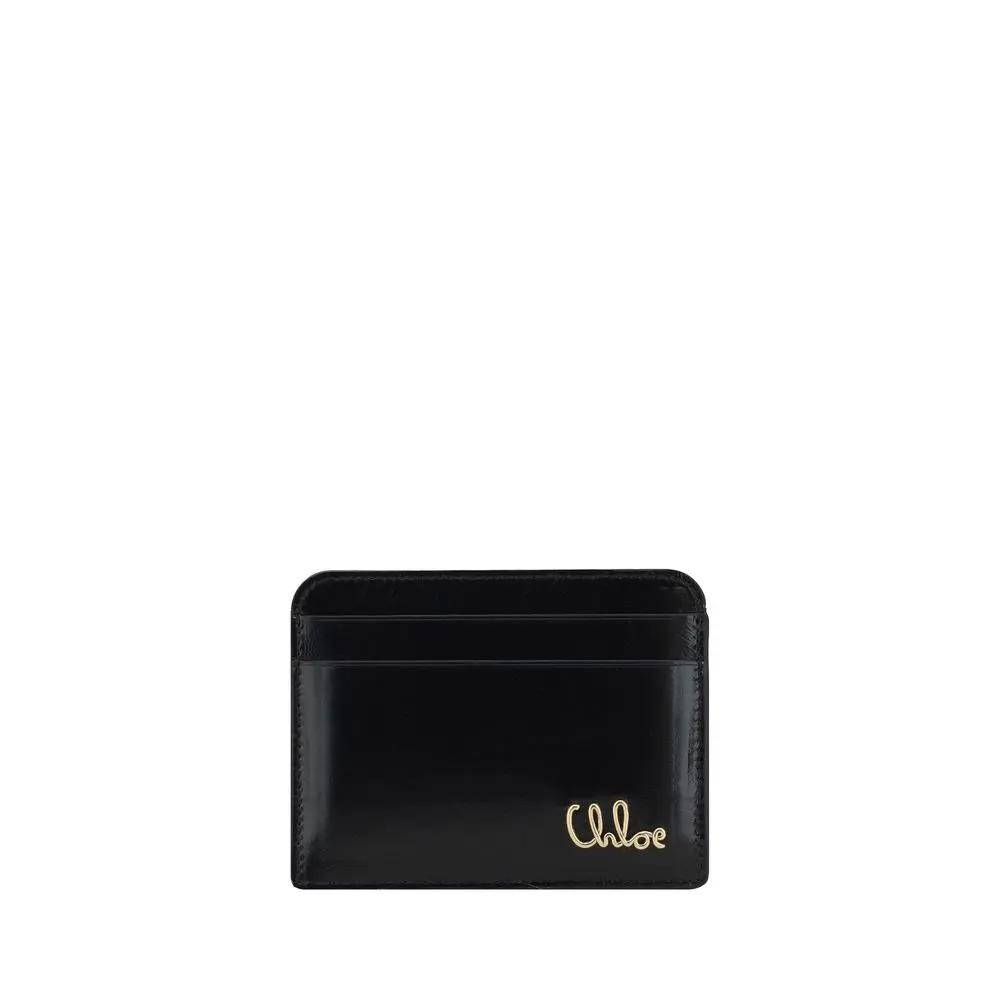 Chloé Black Leather Logo Card Holder | Maison Martin Chloé