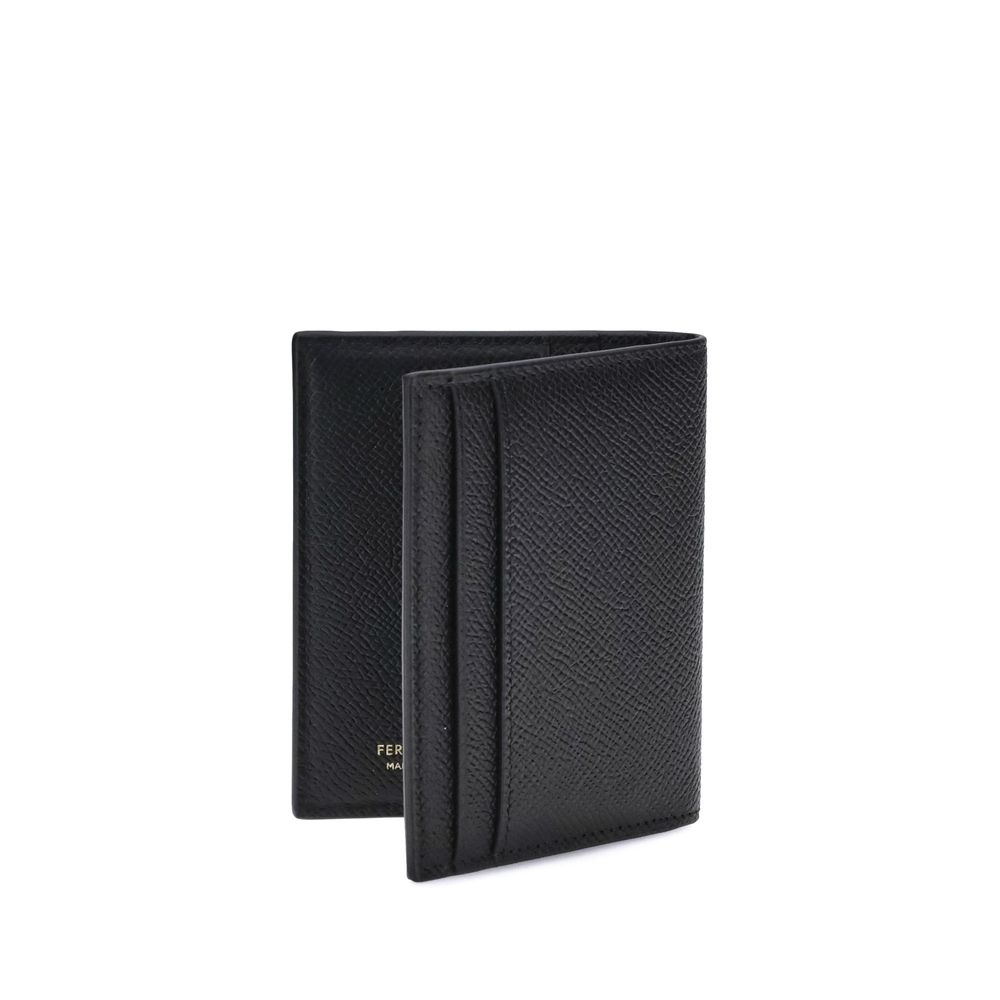 Ferragamo Black Calf Leather Bos Taurus Wallet Ferragamo