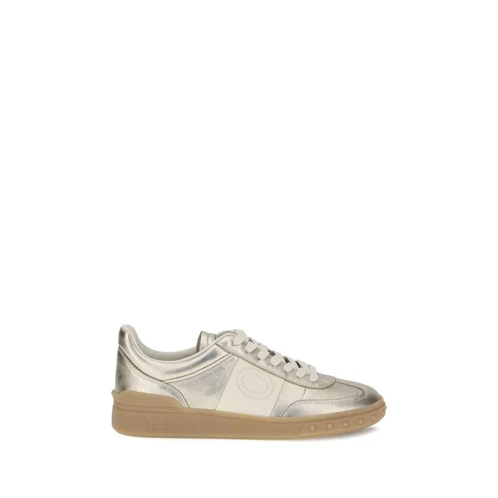 Valentino Garavani Gold Calf Leather Bos Taurus Low Top Sneakers Valentino Garavani