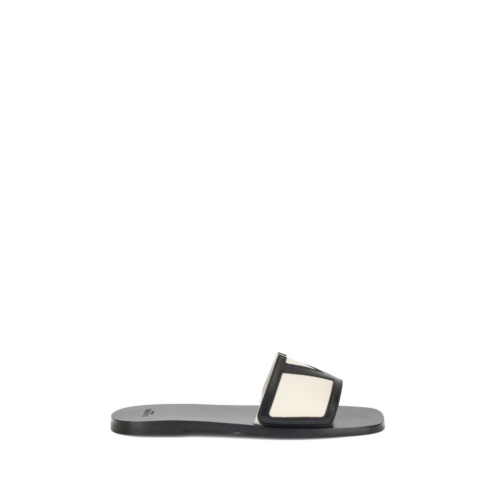Valentino Garavani Multicolor Calf Leather Bos Taurus Flat Sandals Valentino Garavani