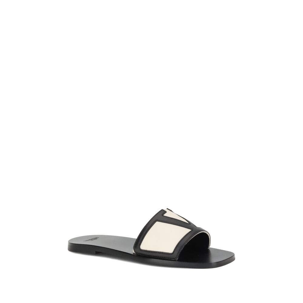 Valentino Garavani Multicolor Calf Leather Bos Taurus Flat Sandals Valentino Garavani