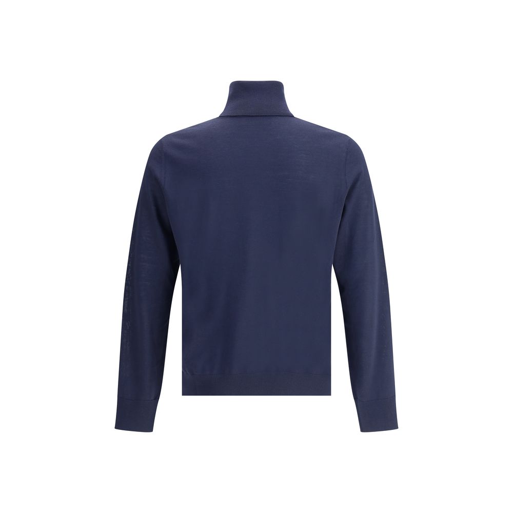 Dsquared² Blue Fleece Wool Turtleneck Dsquared²