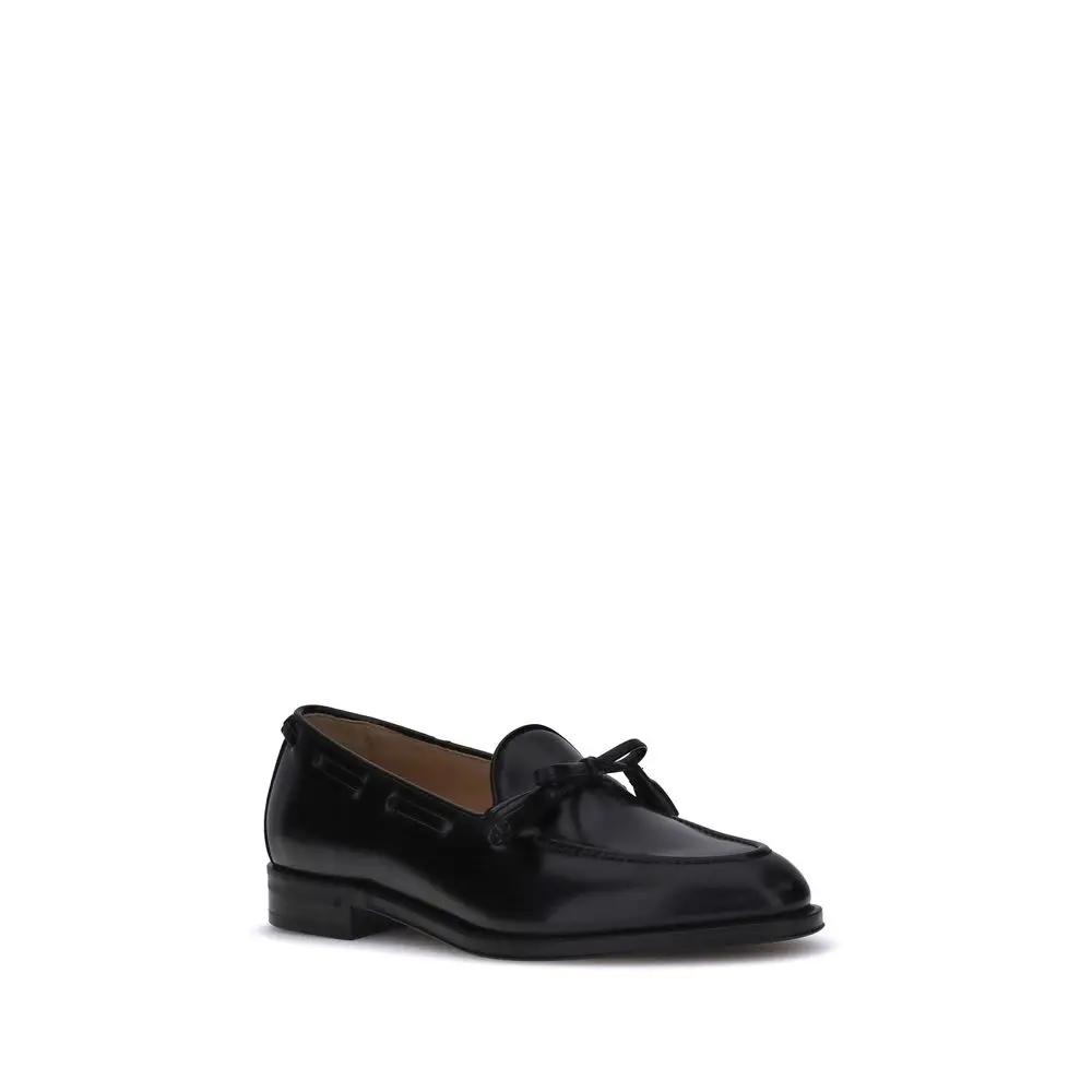 Valentino Garavani Black Calf Leather Bos Taurus Slip-On Loafers Valentino Garavani