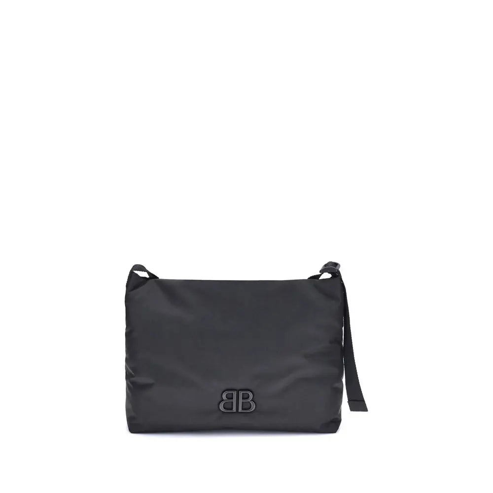 Balenciaga Black Fabric Shoulder Bag with BB Logo Magnetic Flap Closure Balenciaga