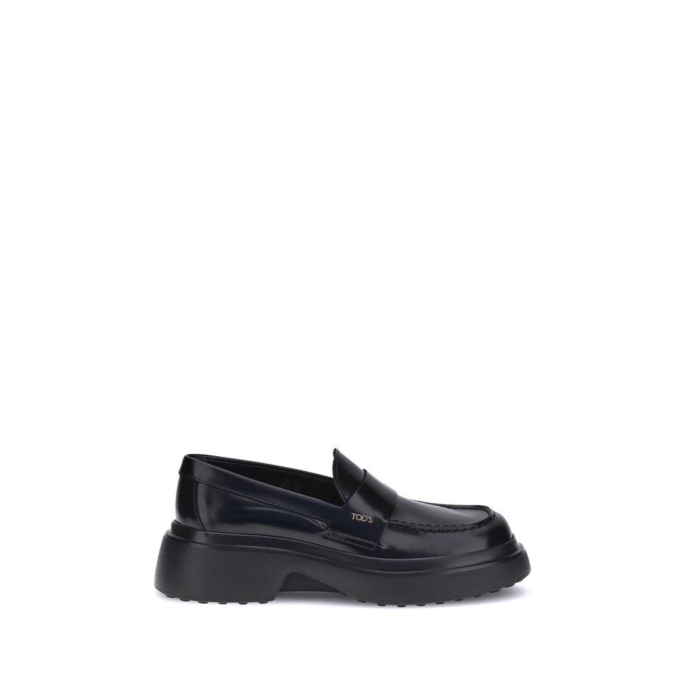 Tod's Black Rubber Platform Loafers Tod's