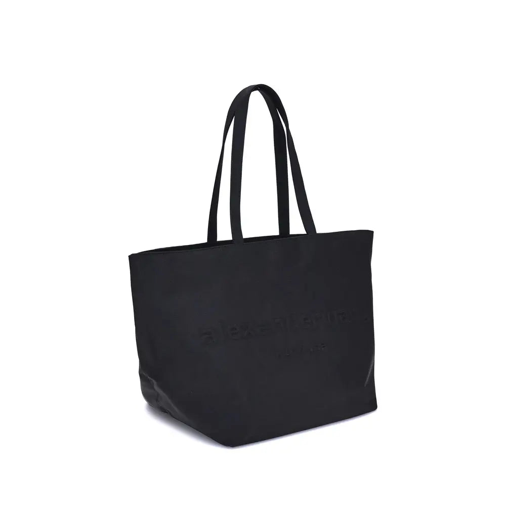 Alexander Wang Punch Large Black Nylon Tote Bag with Embossed Logo Alexander Wang