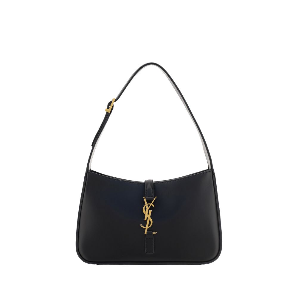 Saint Laurent Zwarte Kalfsleer Bos Taurus Schoudertas