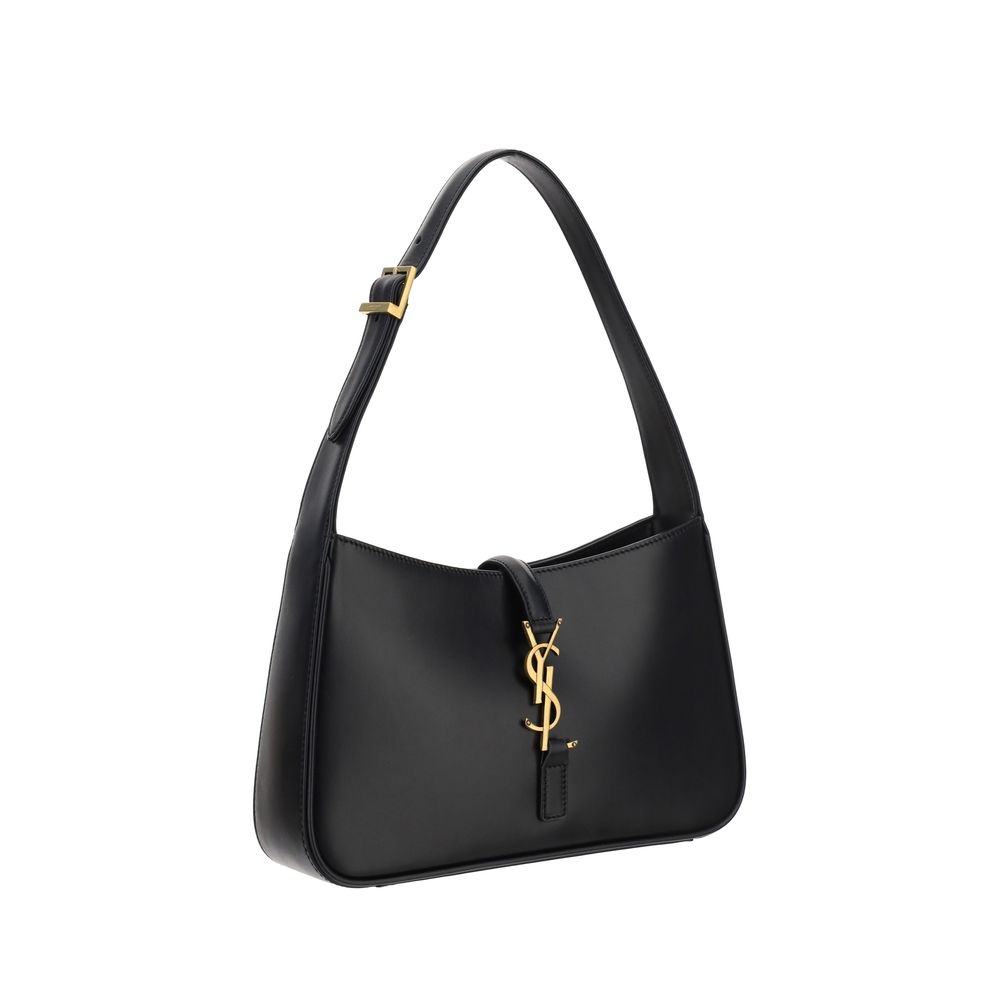 Saint Laurent Zwarte Kalfsleer Bos Taurus Schoudertas