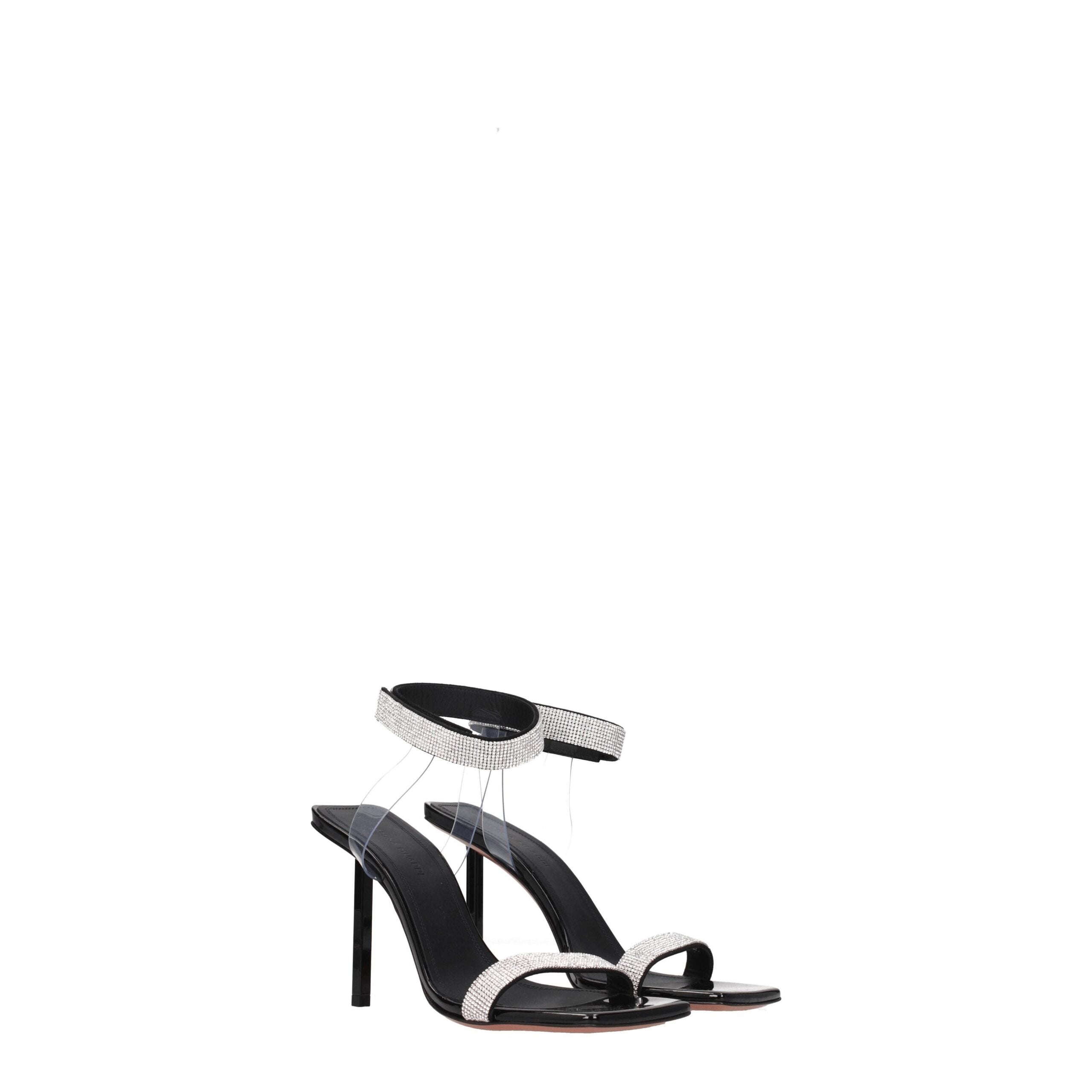 Amina Muaddi Crystal Stiletto Sandals – Black Suede Amina Muaddi