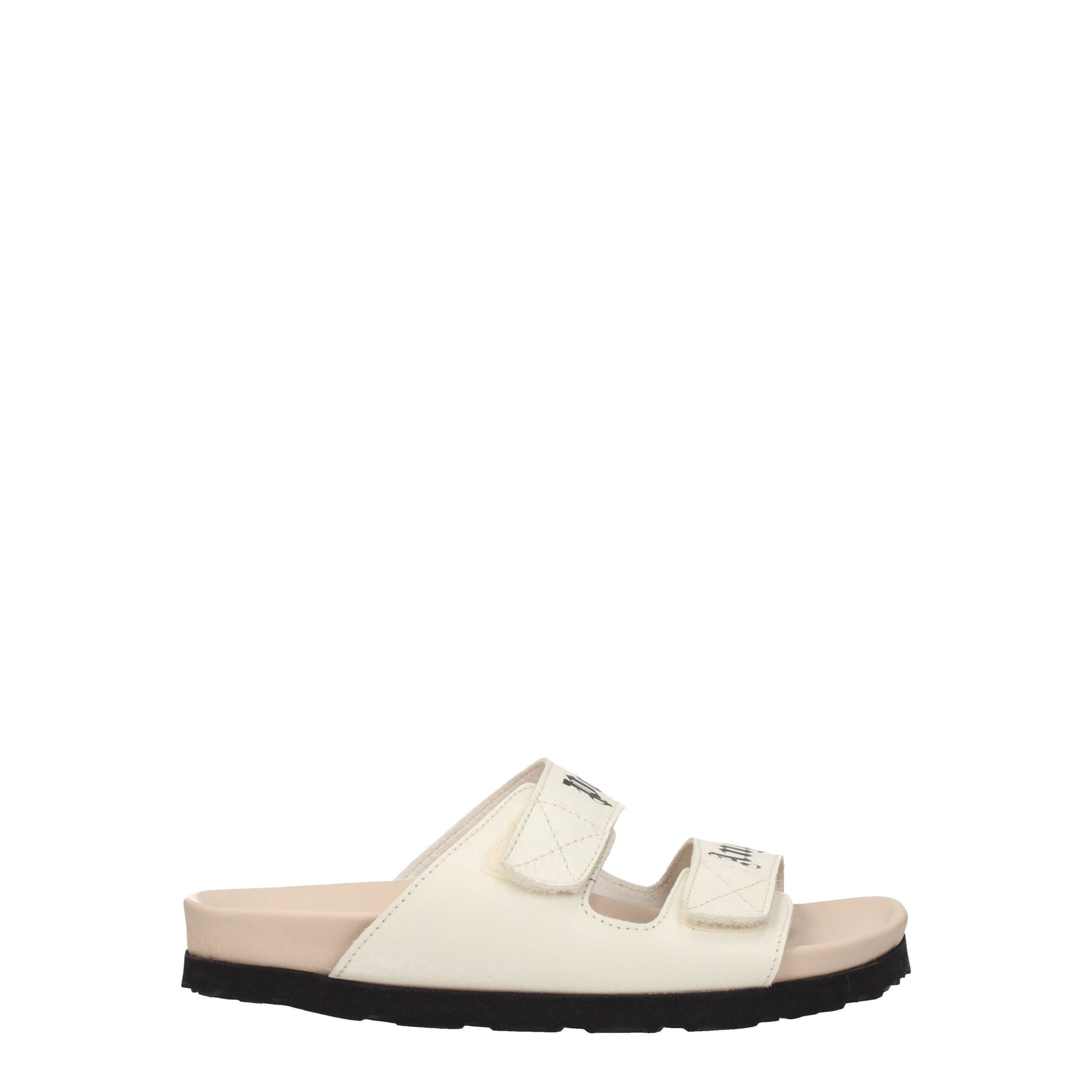Palm Angels Leather Sandals – Beige Flat Palm Angels