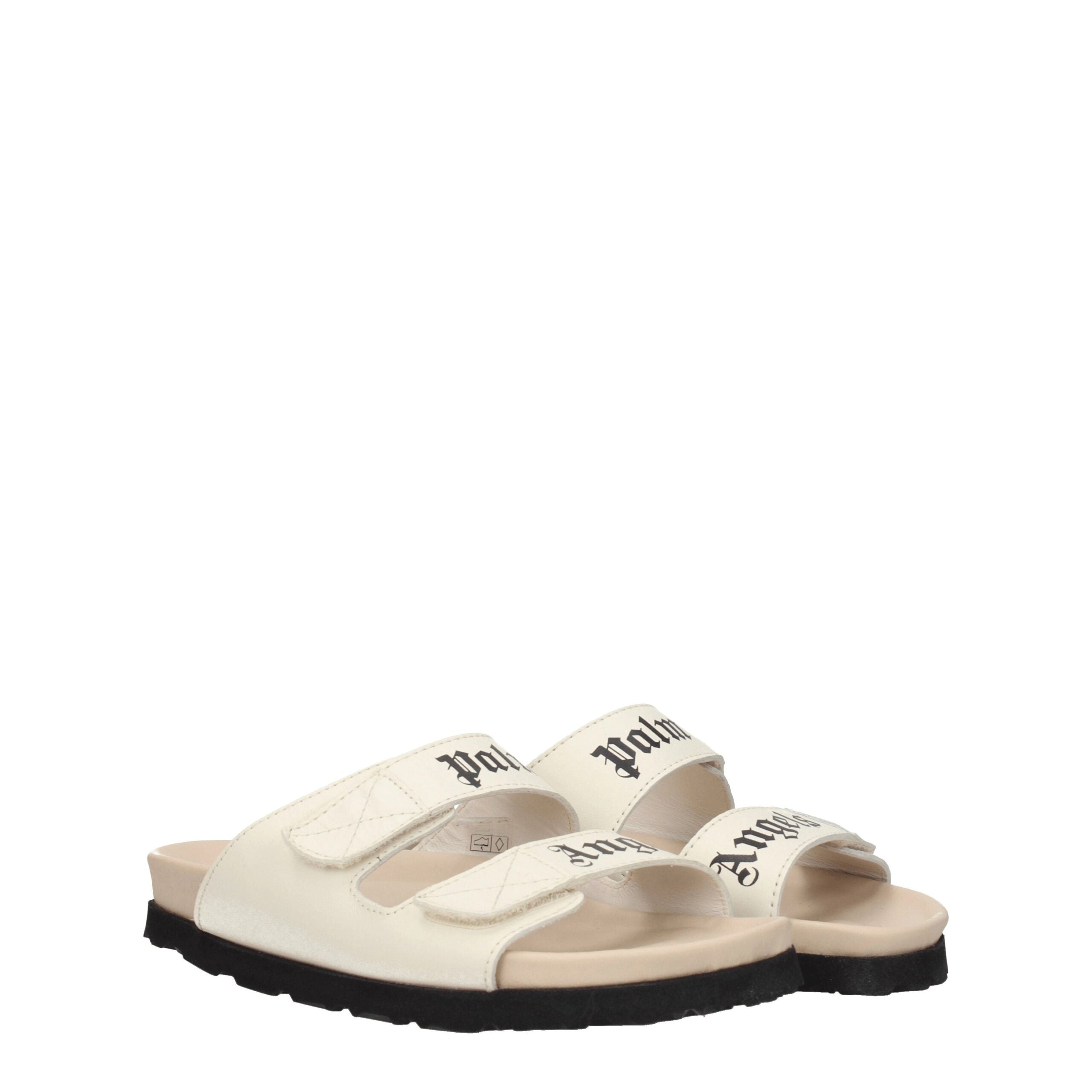 Palm Angels Leather Sandals – Beige Flat Palm Angels
